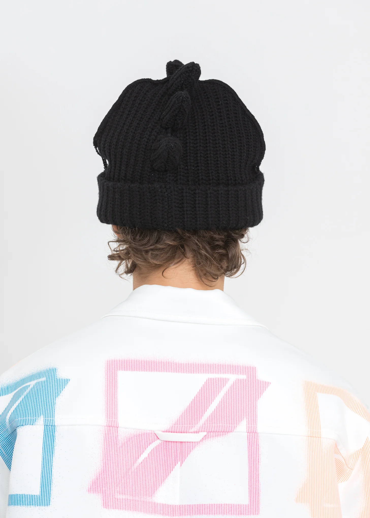 Black Chunky Spikes Beanie - Image 7