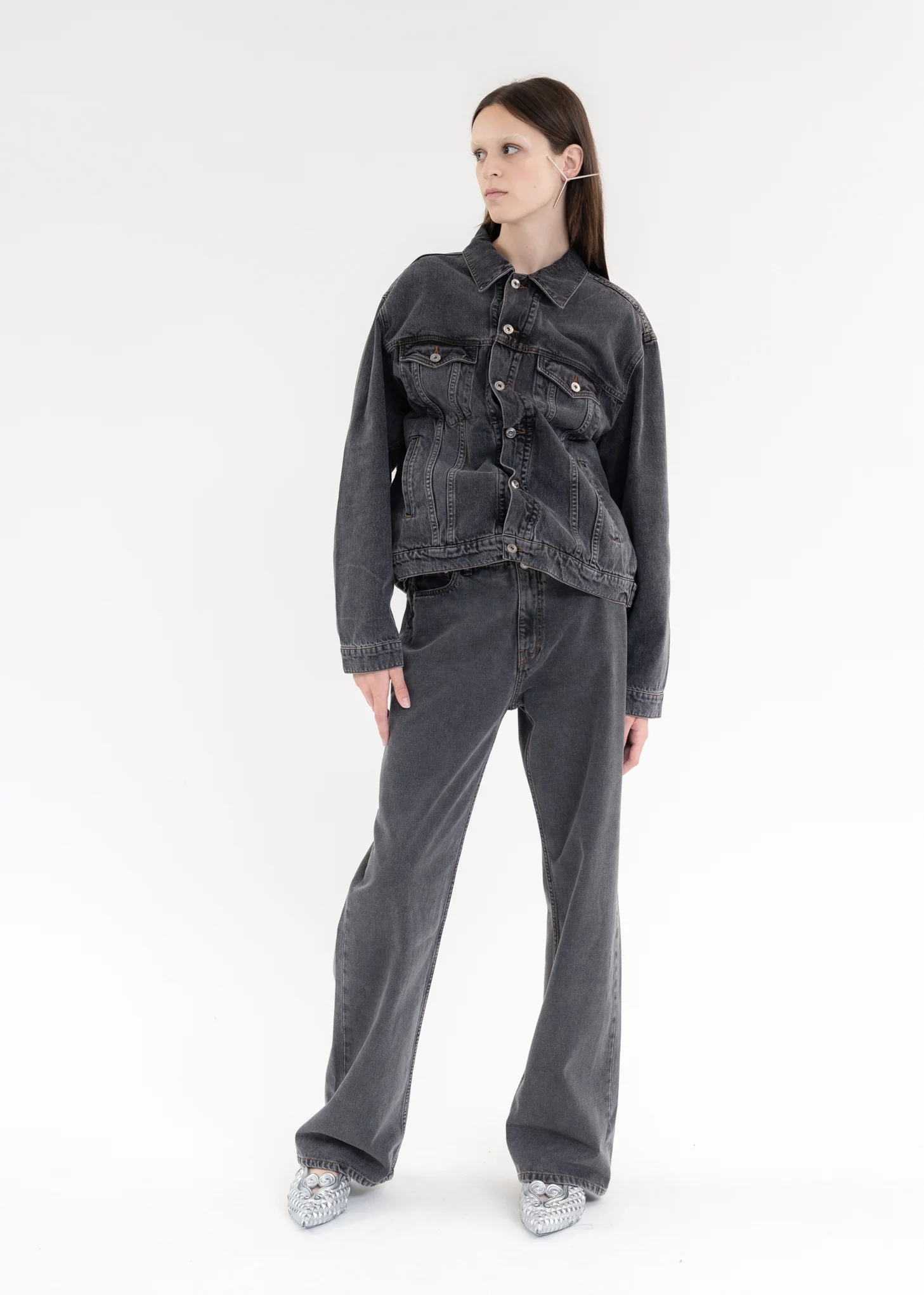 BLACK CLASSIC WIRE DENIM JACKET - Image 5