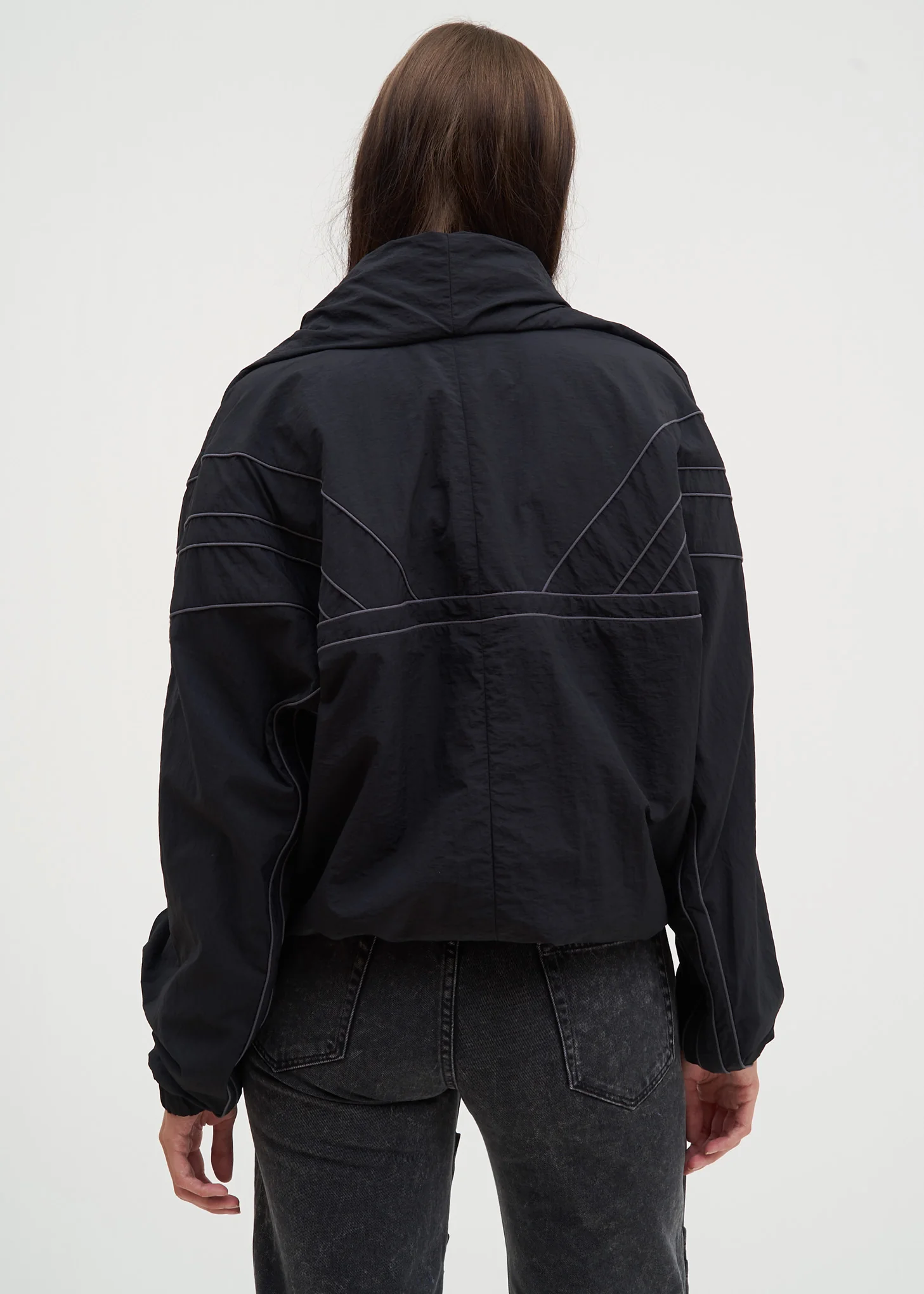 Black Clipped Shoulder Track Jacket - Image 5