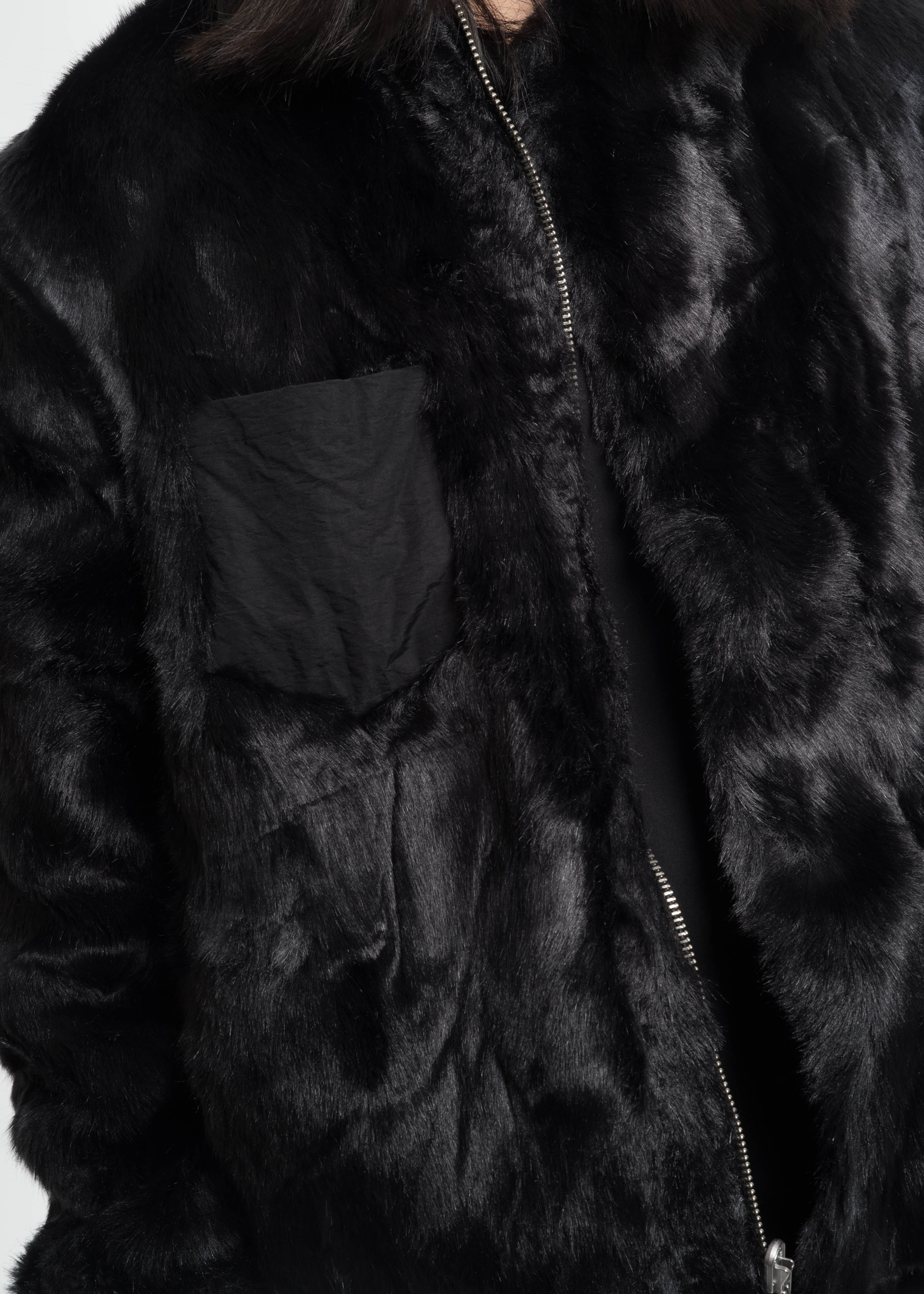 Black Coach Jacket w/ Fur Lining - Image 4