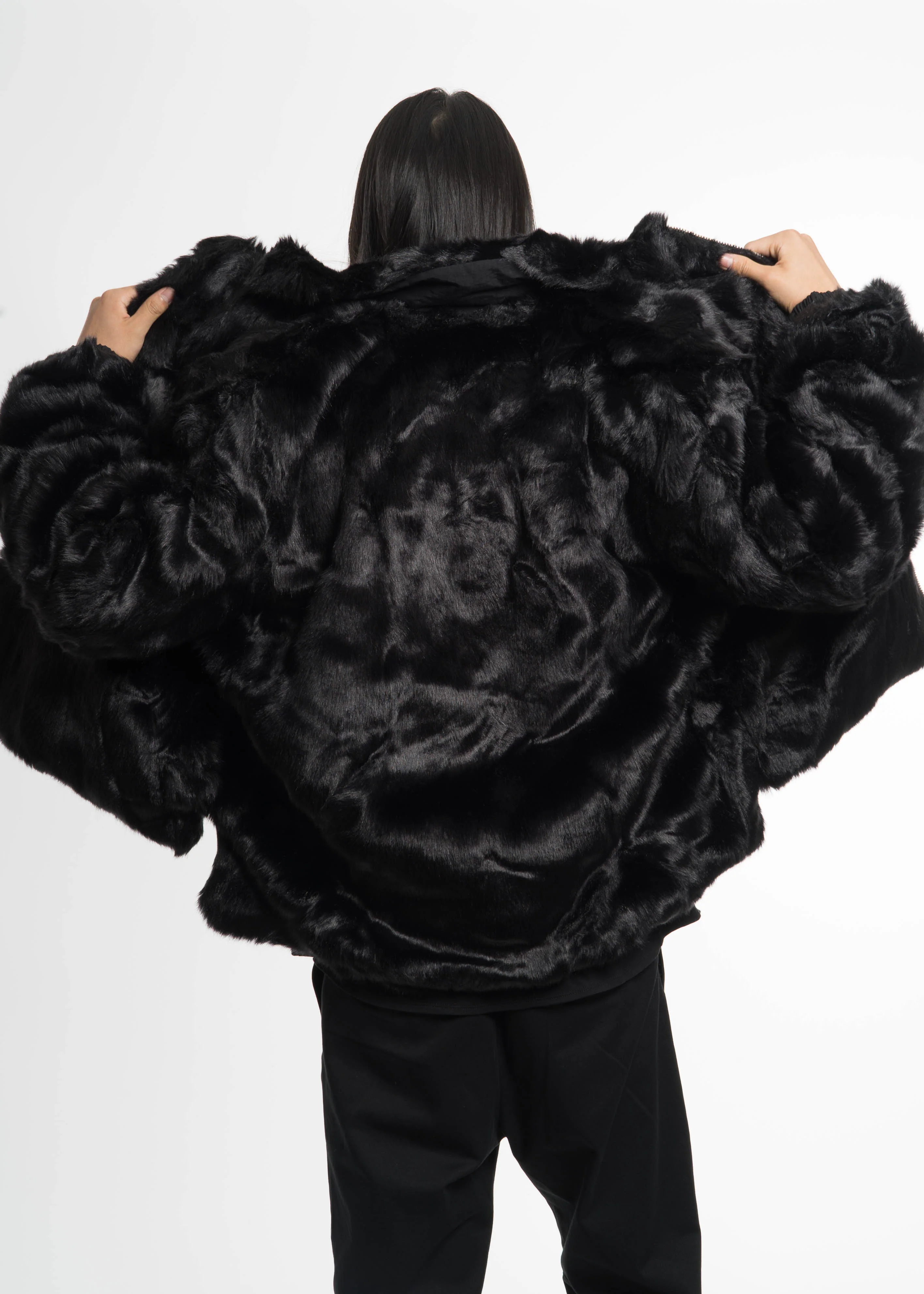 Black Coach Jacket w/ Fur Lining - Image 6