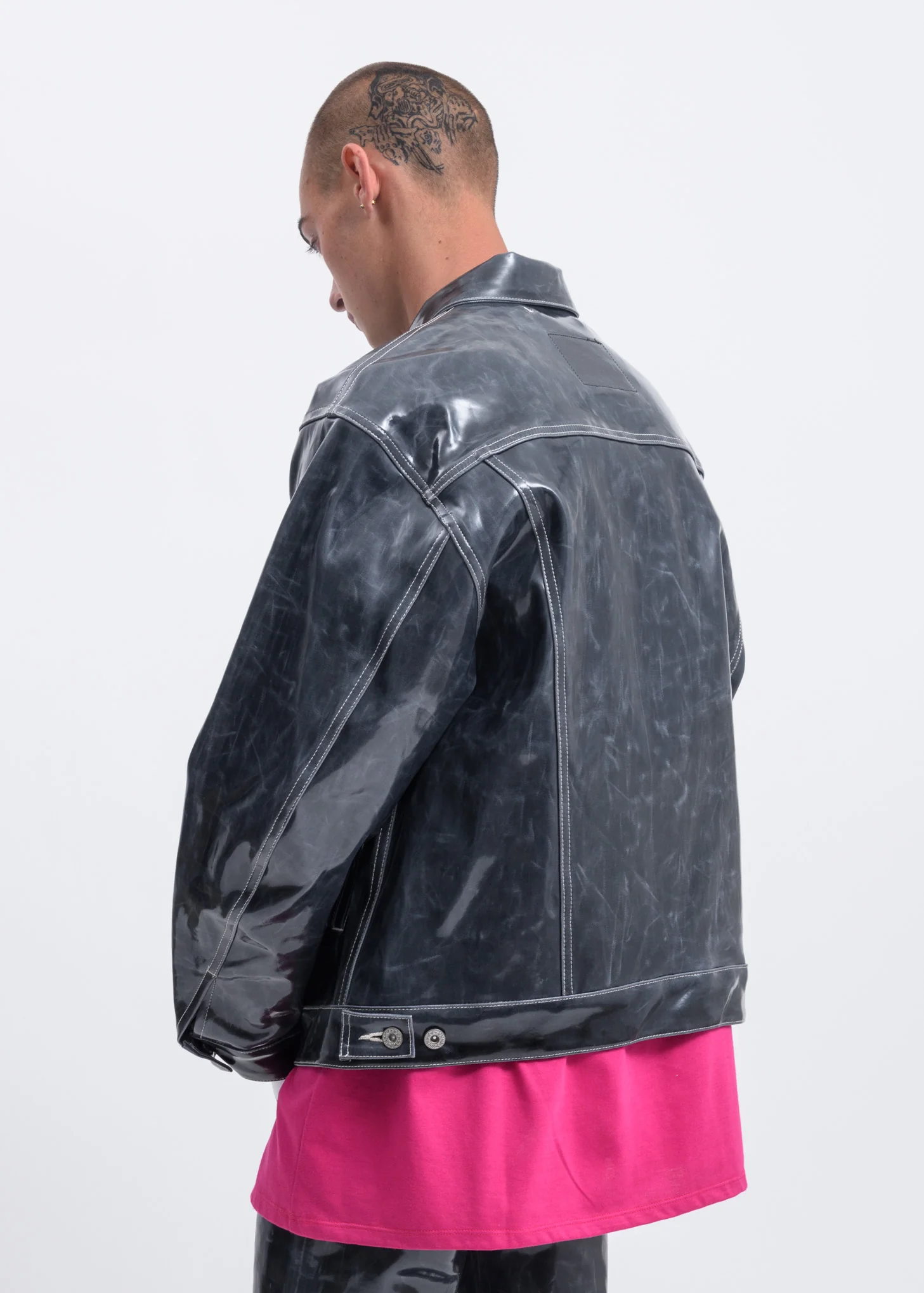 Black Coating Denim Jacket - Image 3