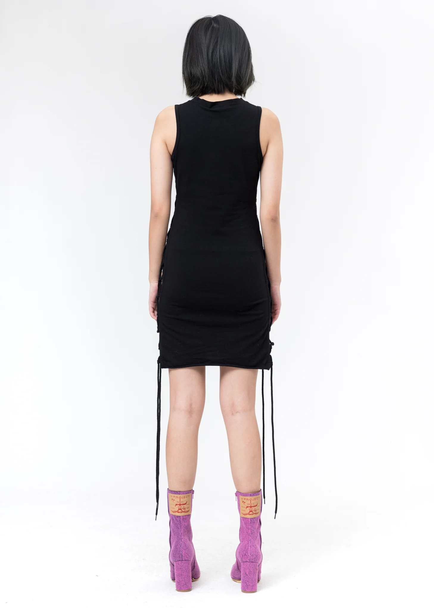 Black 'Cobwebs' Sexy Dress with Rainbow Crystals - Image 4