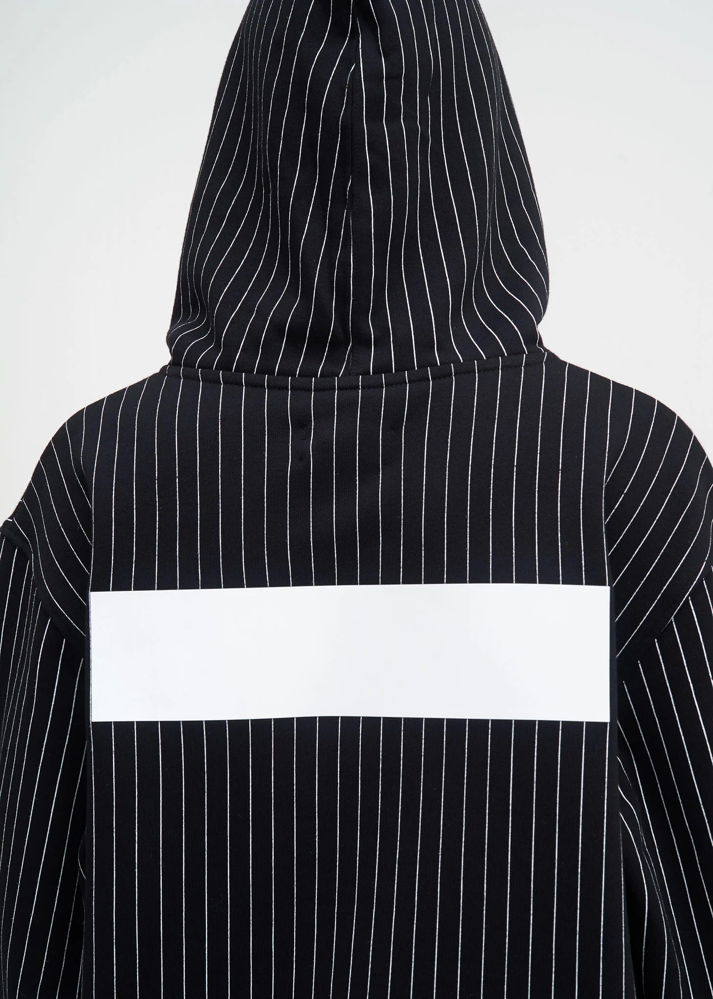 Black College Pinstripe Hoodie - Image 3