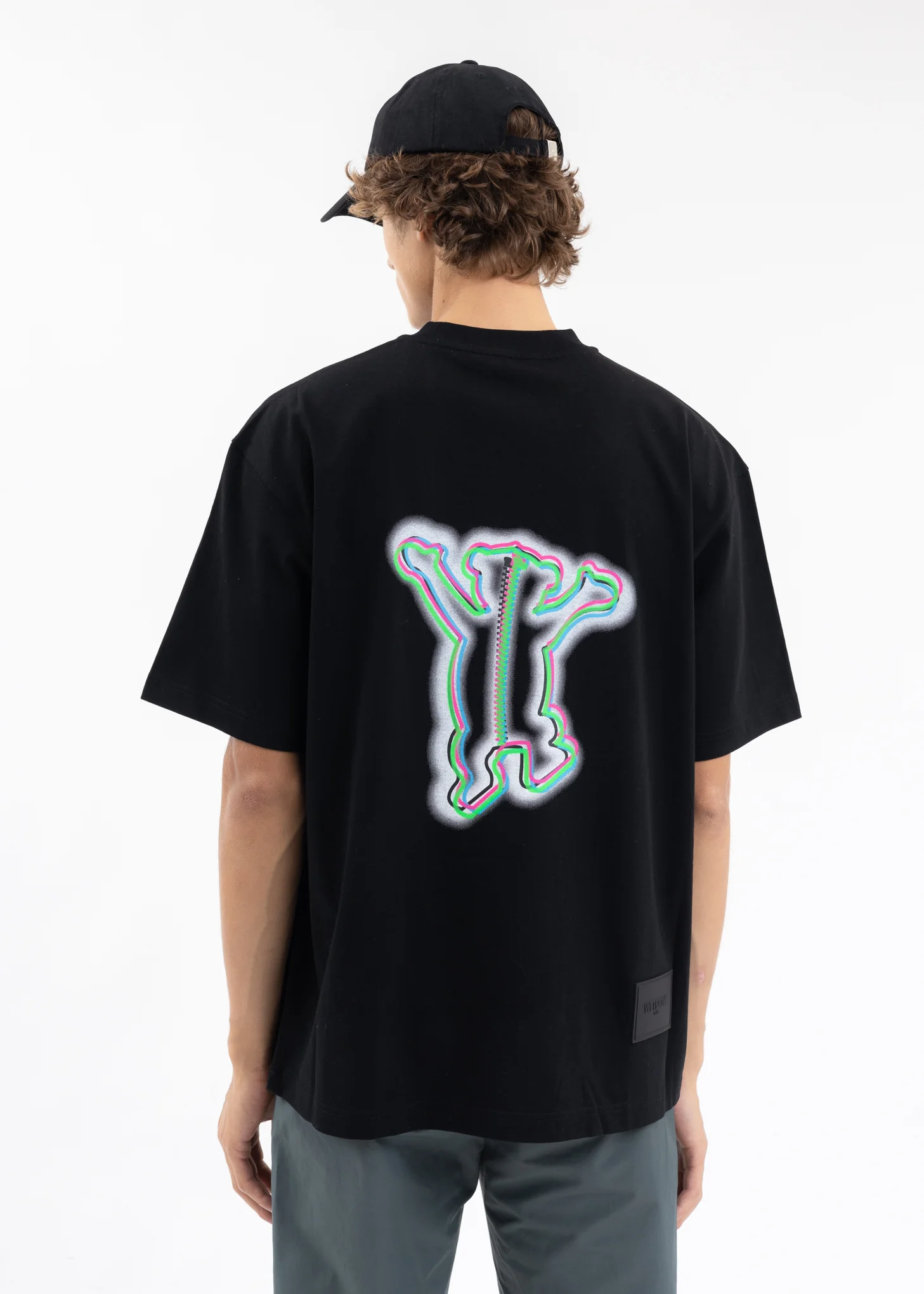 BLACK COLORFUL TEDDY PRINT T-SHIRT - Image 2