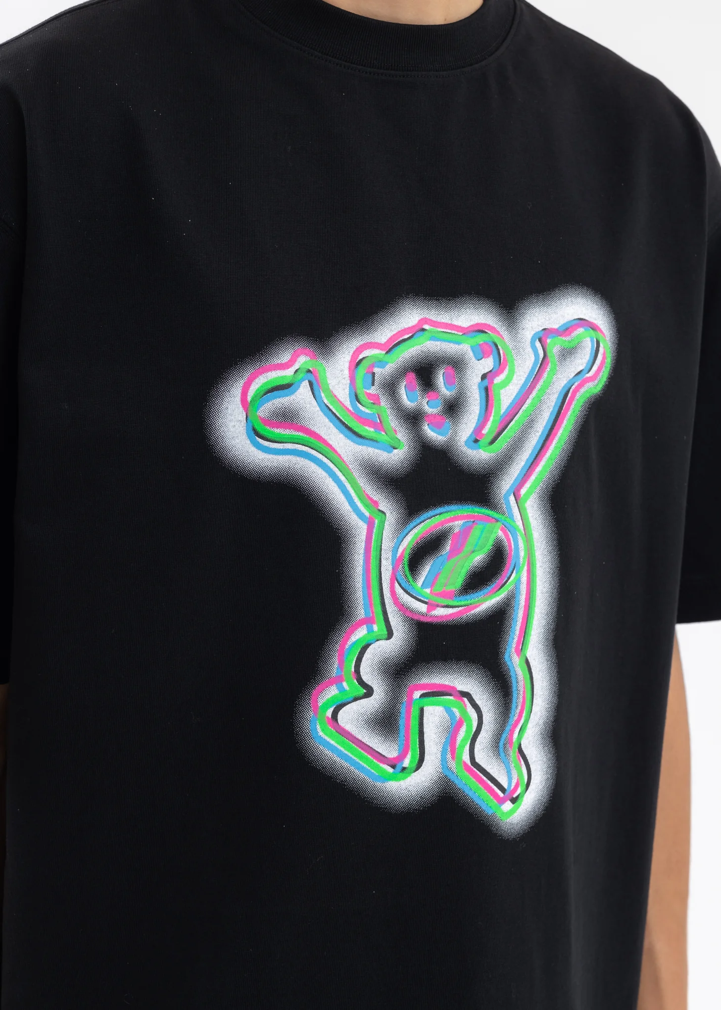 BLACK COLORFUL TEDDY PRINT T-SHIRT - Image 4