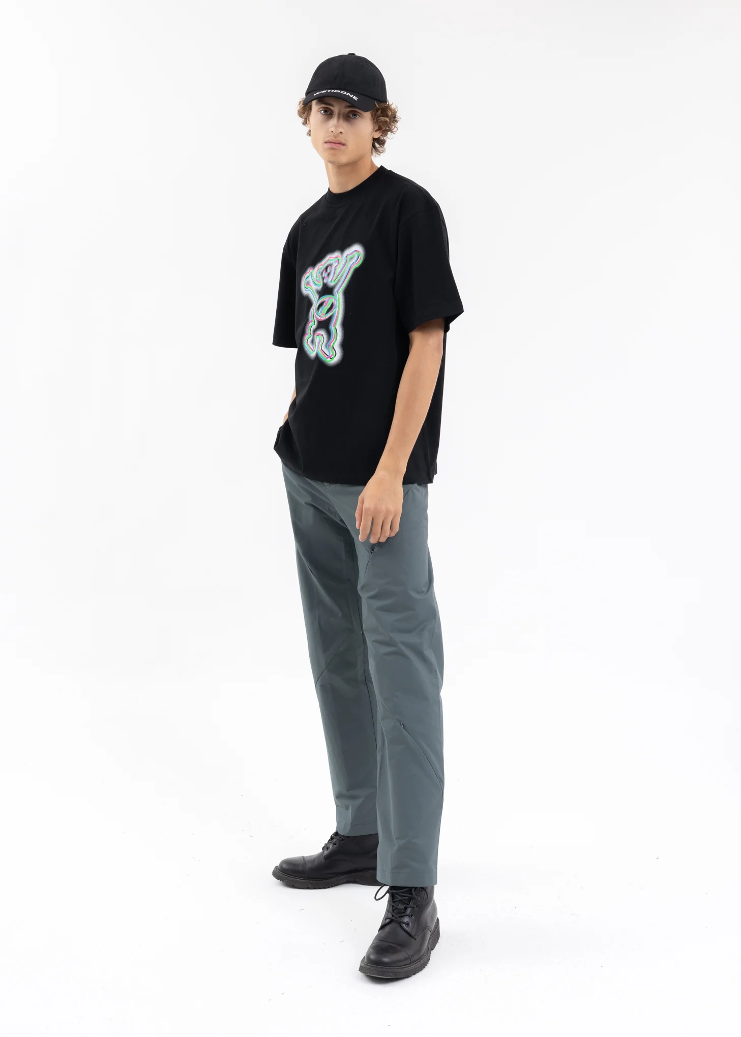 BLACK COLORFUL TEDDY PRINT T-SHIRT - Image 5
