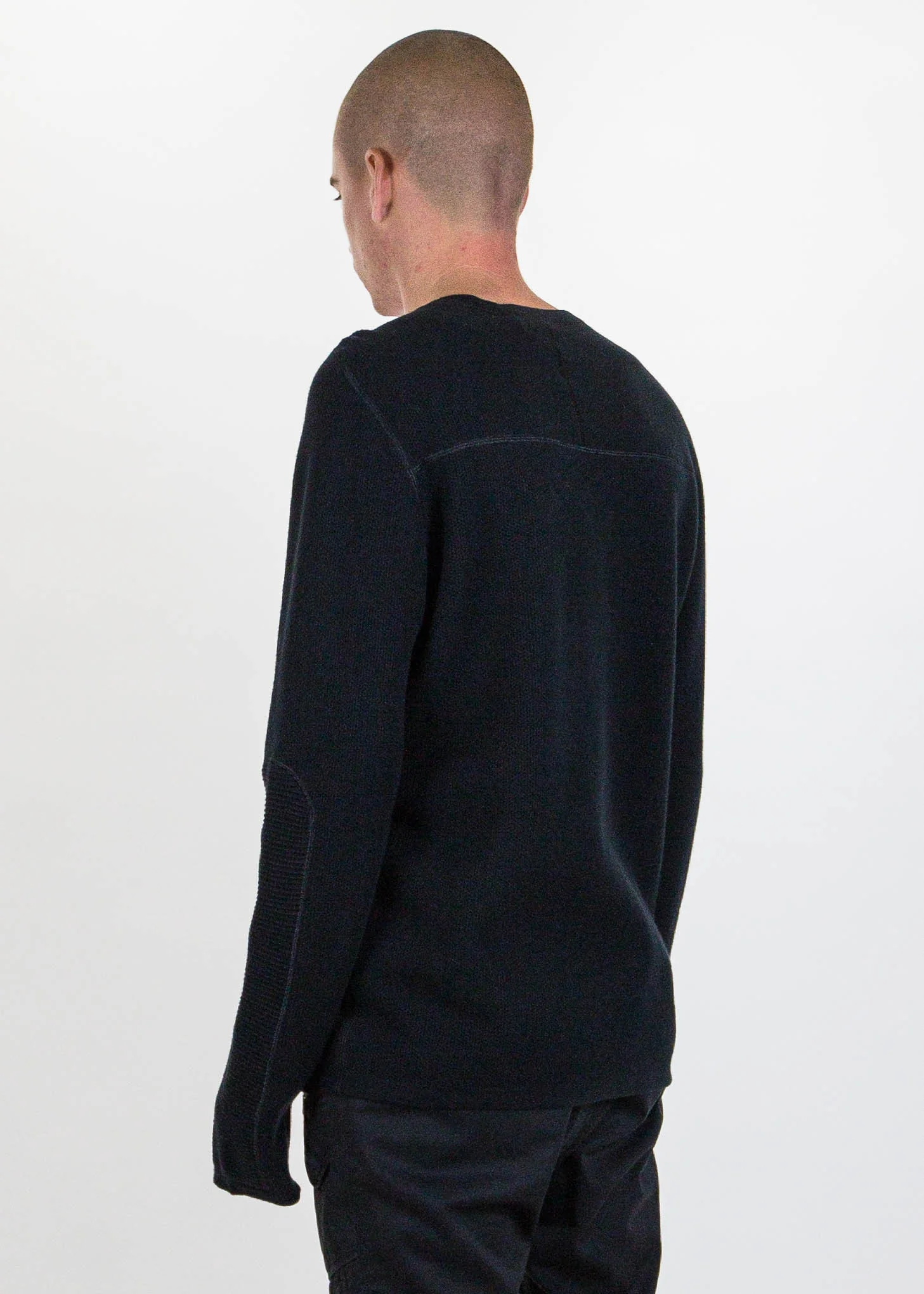Black Combo Waffle Crewneck - Image 4