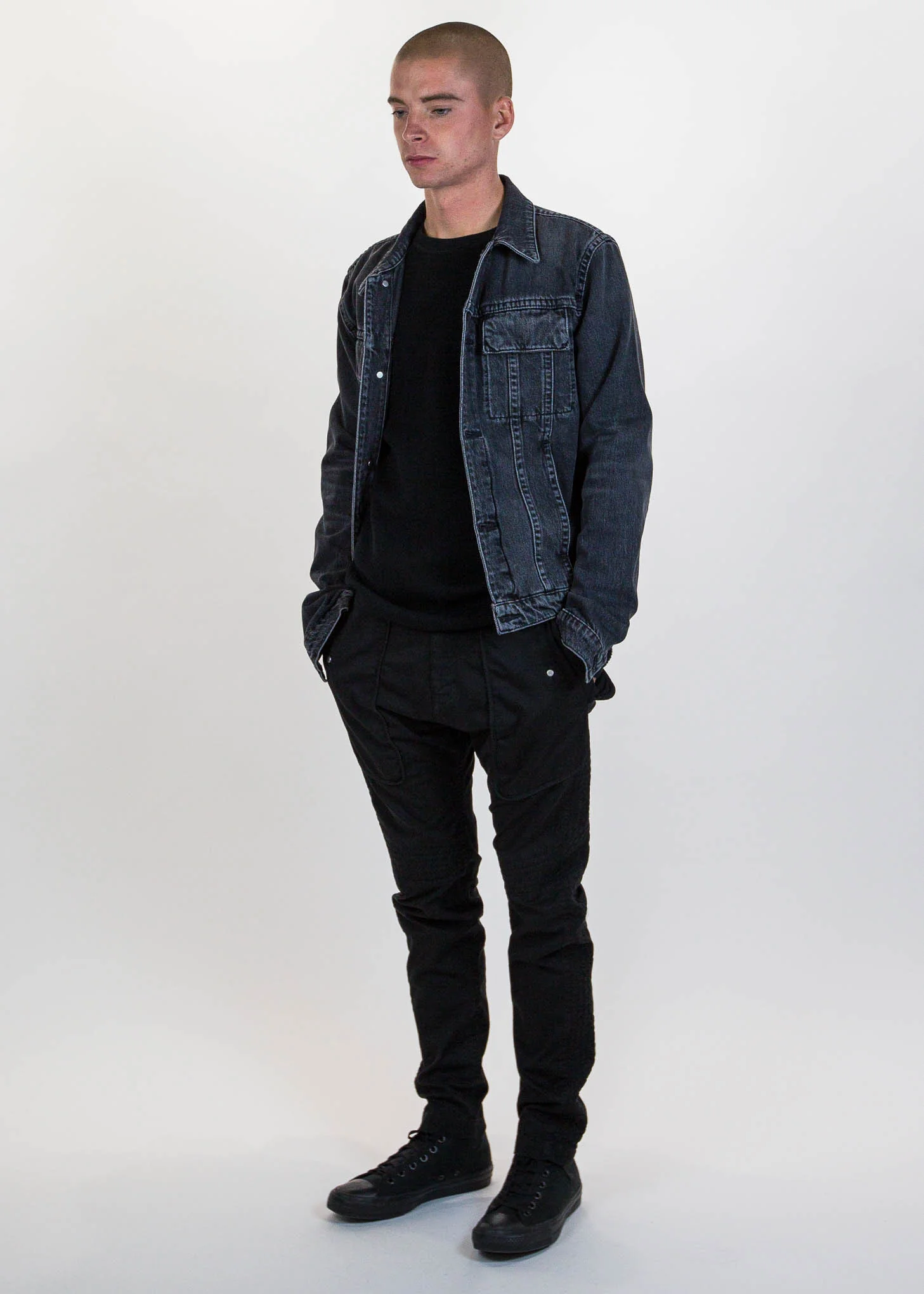 Black Combo Waffle Crewneck - Image 5