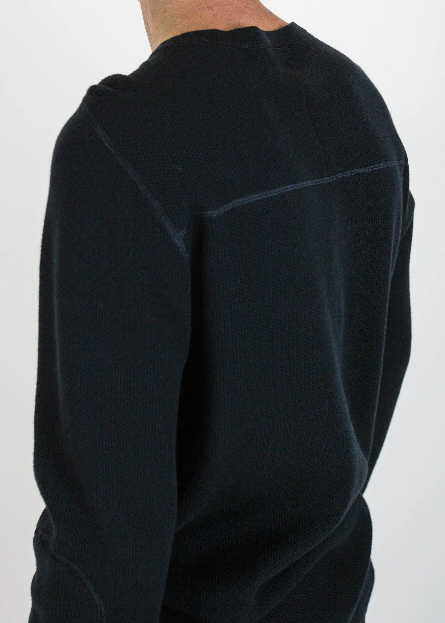Black Combo Waffle Crewneck - Image 6