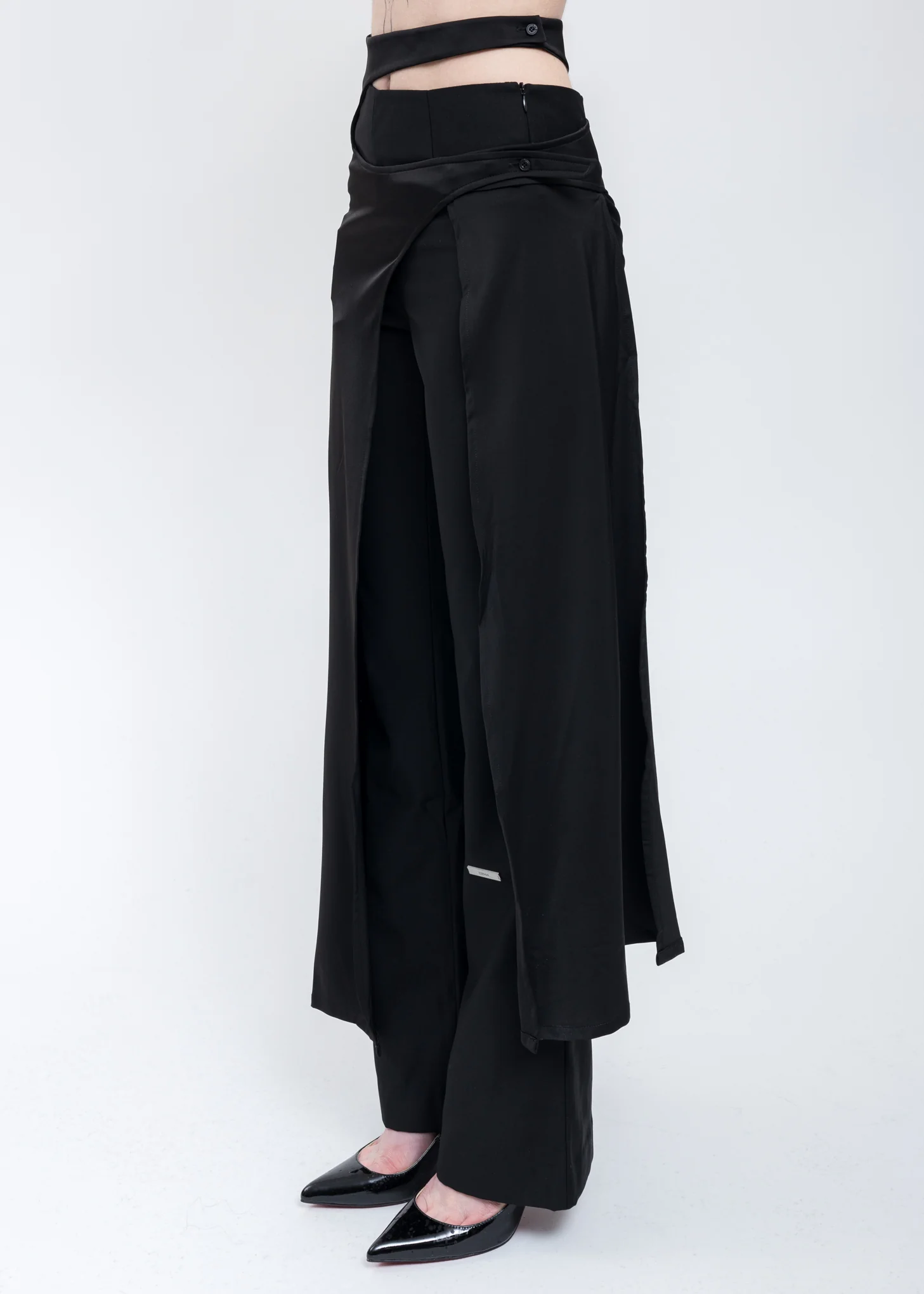 Black Comparison Layering Two In One Trousers - Image 2