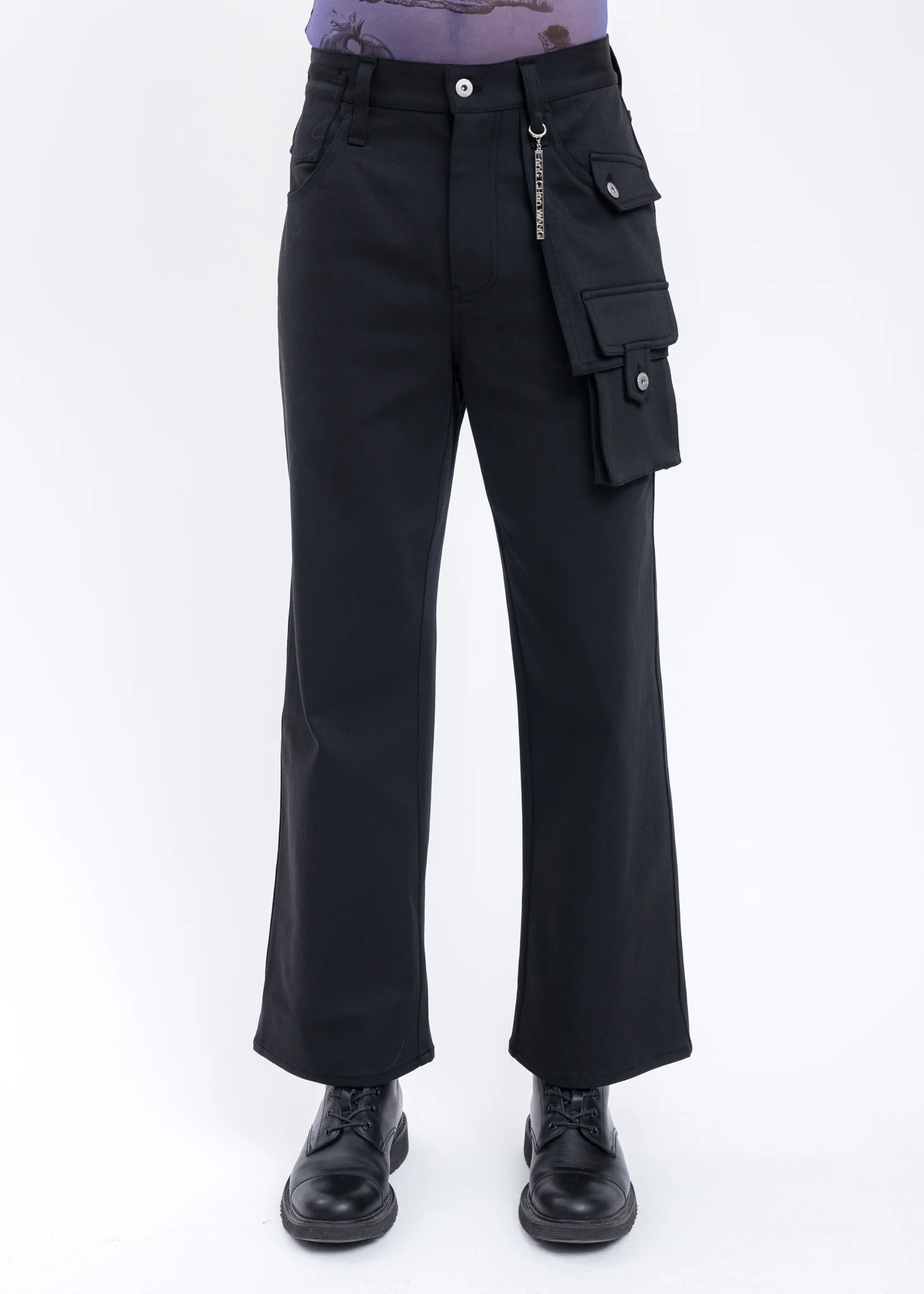 Black Contrast Color Trousers