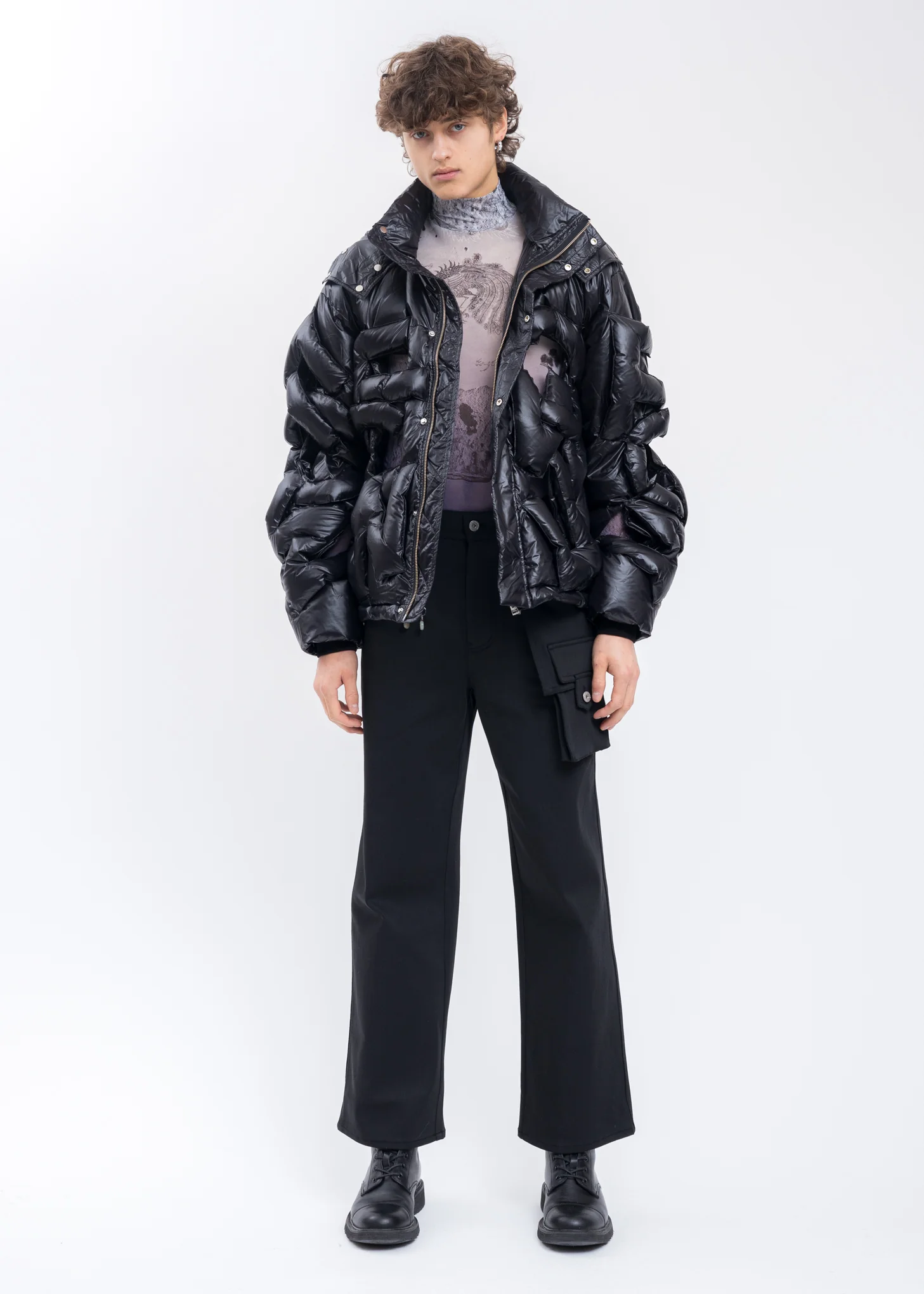Black Contrast Color Trousers - Image 6