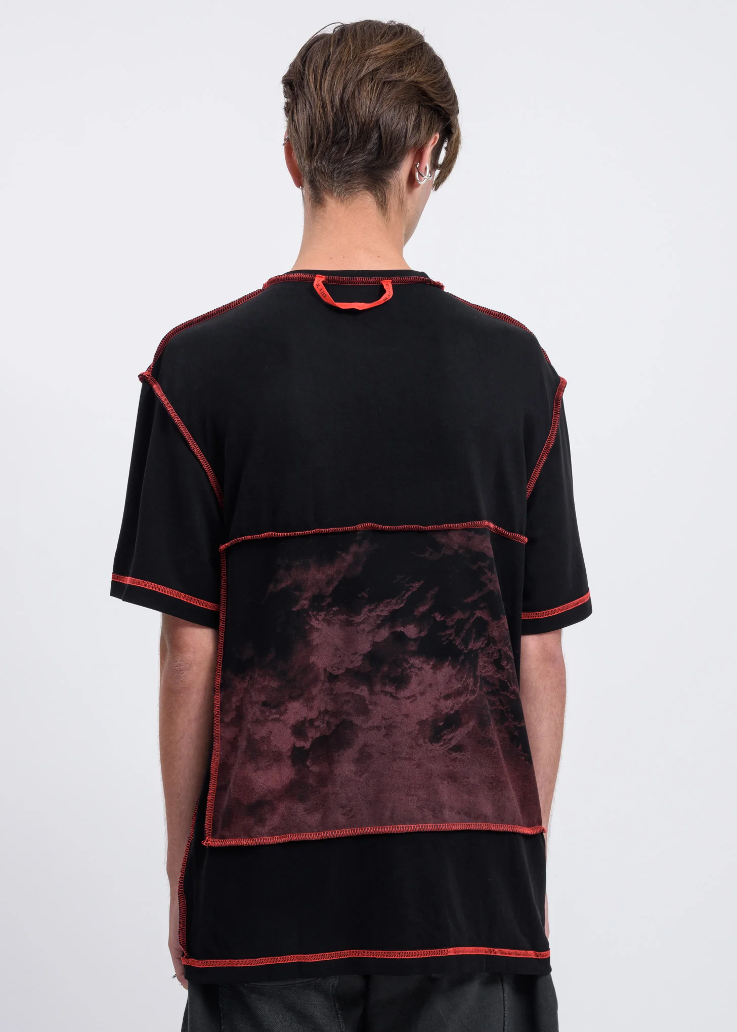 Black Contrast Stitch T-Shirt - Image 2