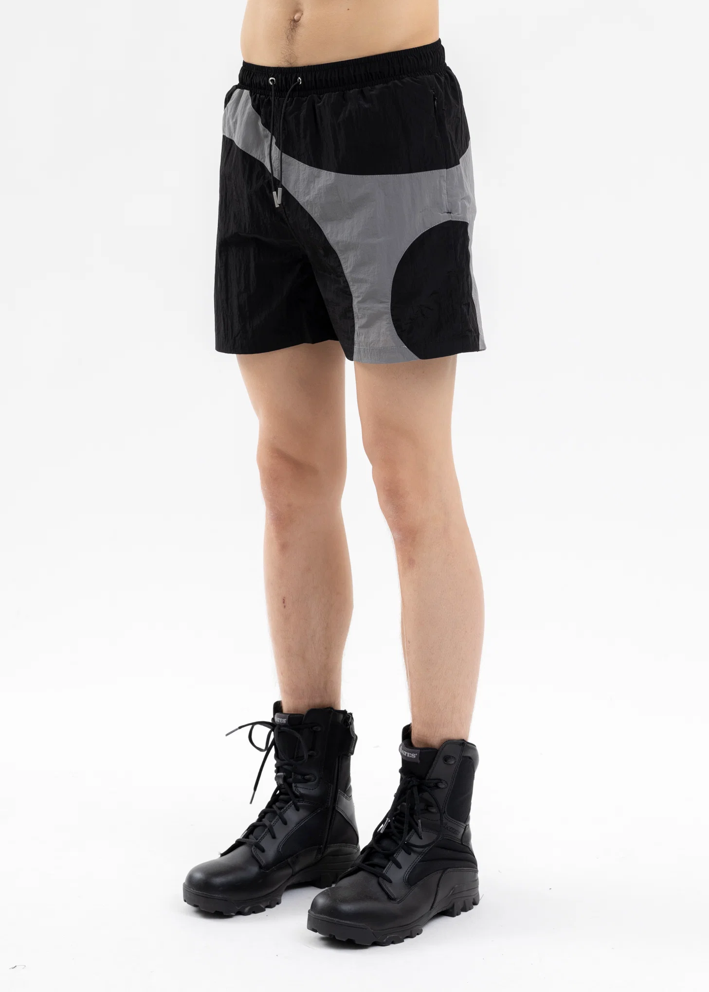 BLACK CONVERGED SWIM SHORTS - Image 3
