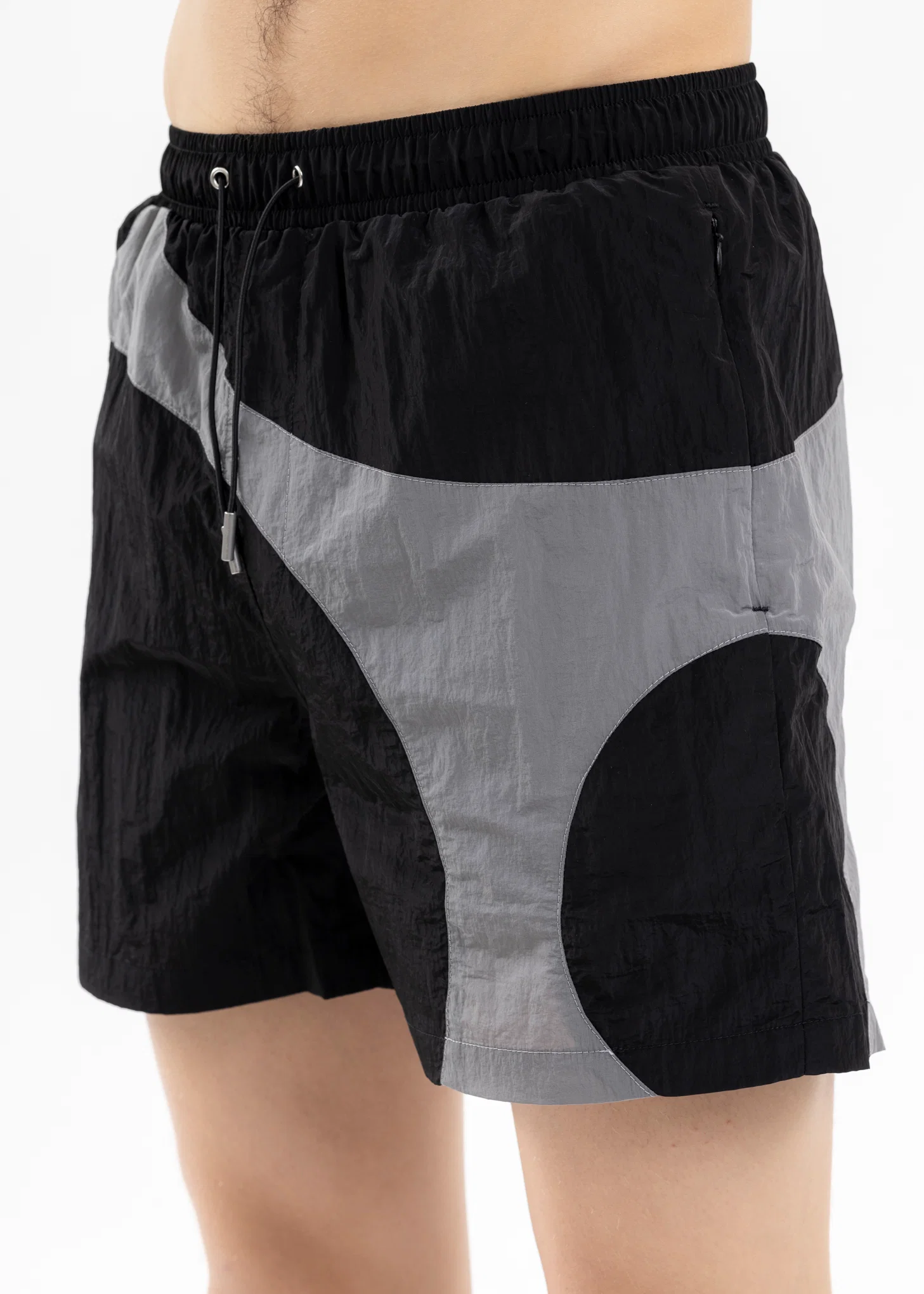 BLACK CONVERGED SWIM SHORTS - Image 4