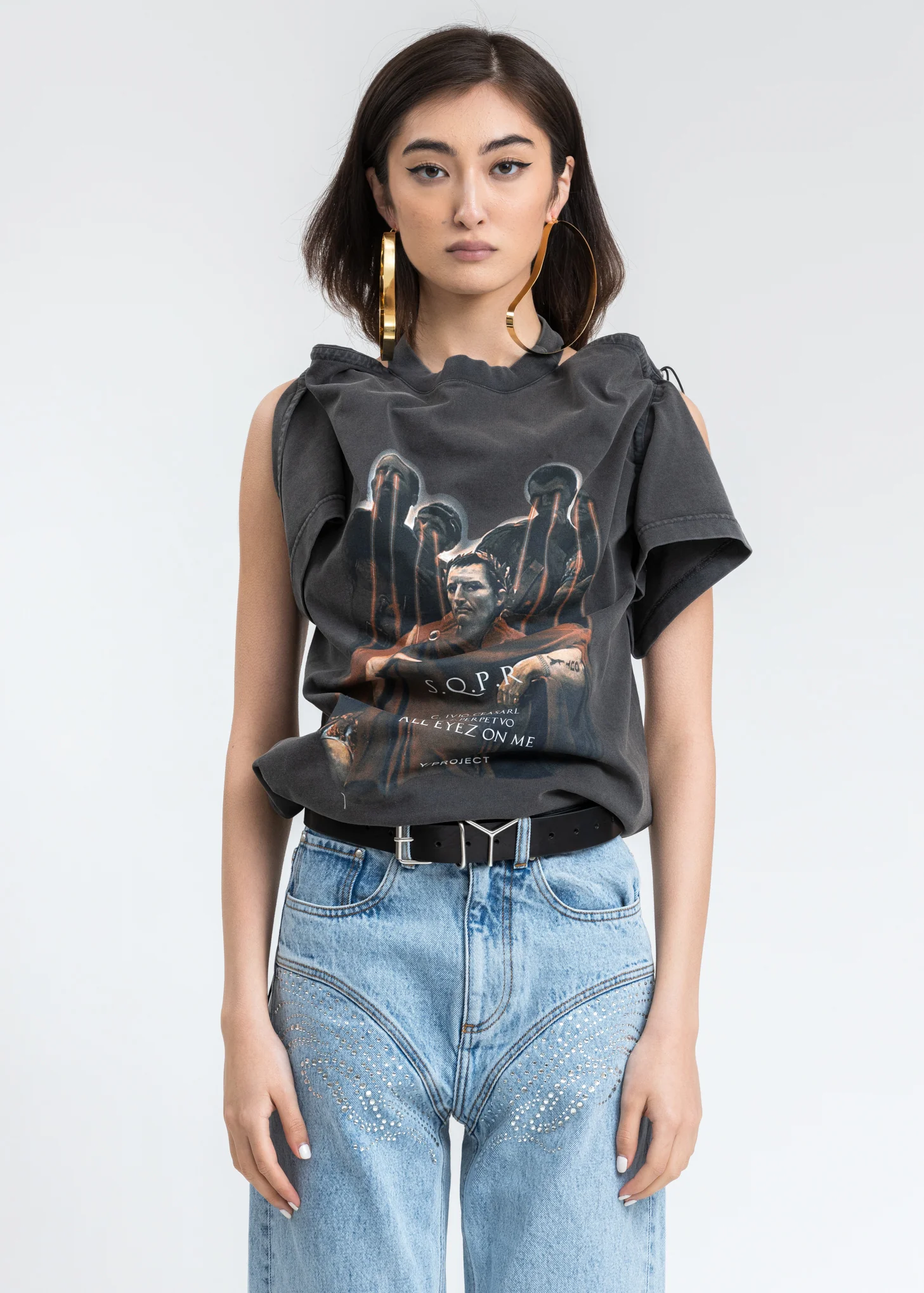 Black Convertible Caesar T-Shirt - Image 2