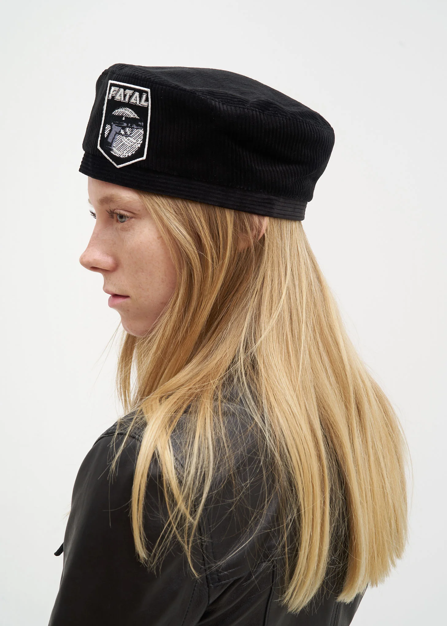 Black Corduroy Beret