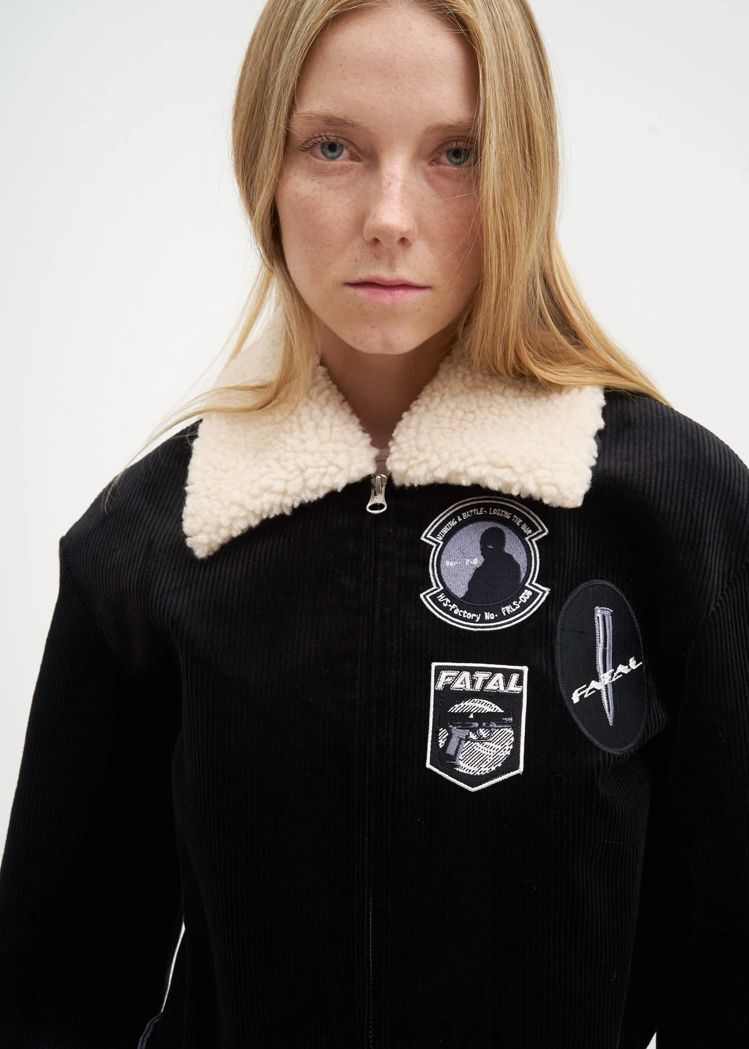 Black Corduroy Jacket w/ Detachable Collar