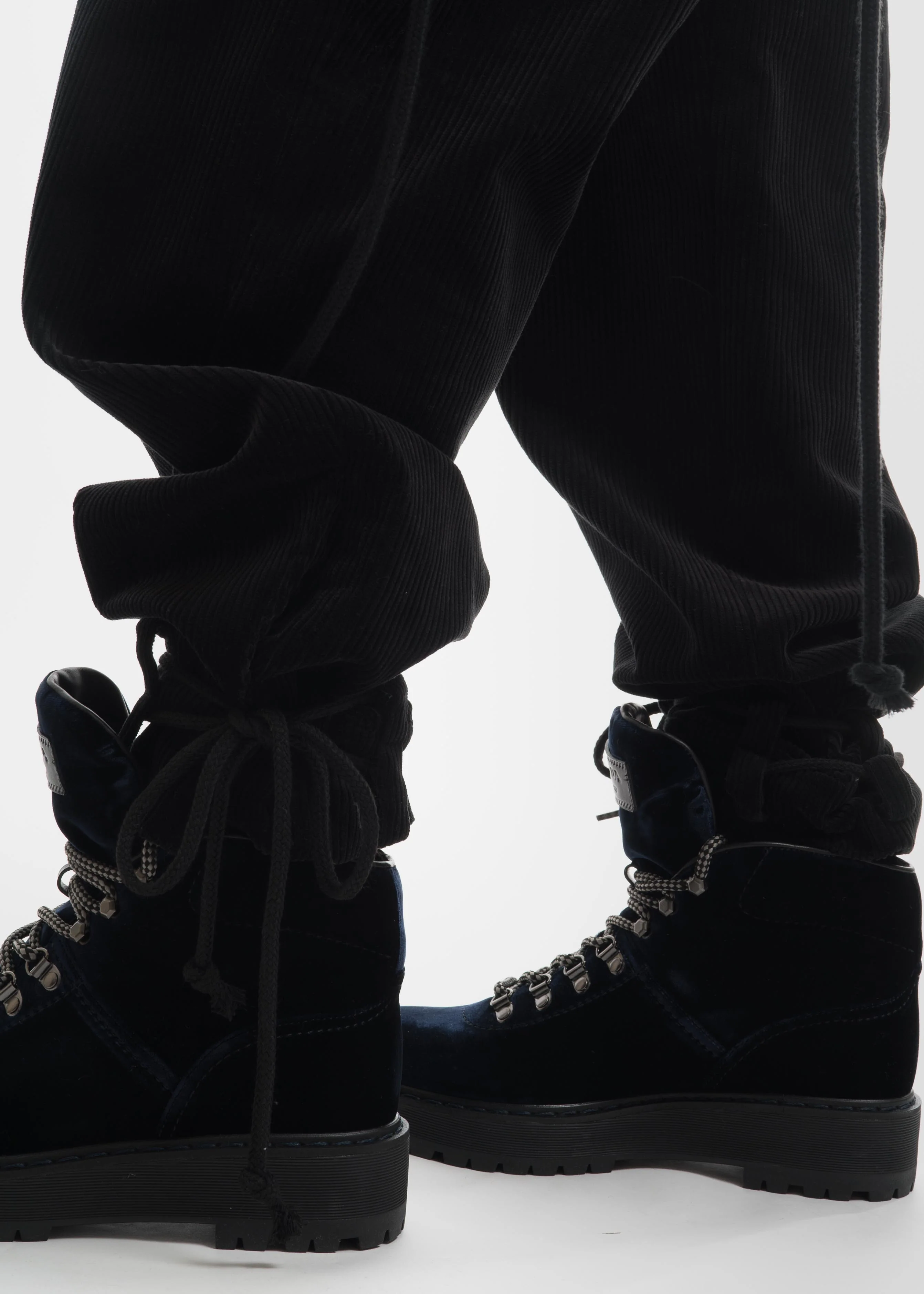 Black Corduroy Pants with Military Belt - Image 6