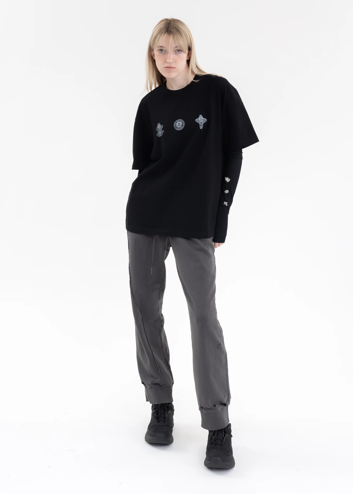 Black Corrosion Stampâ€ Wrinkled T-shirt - Image 5