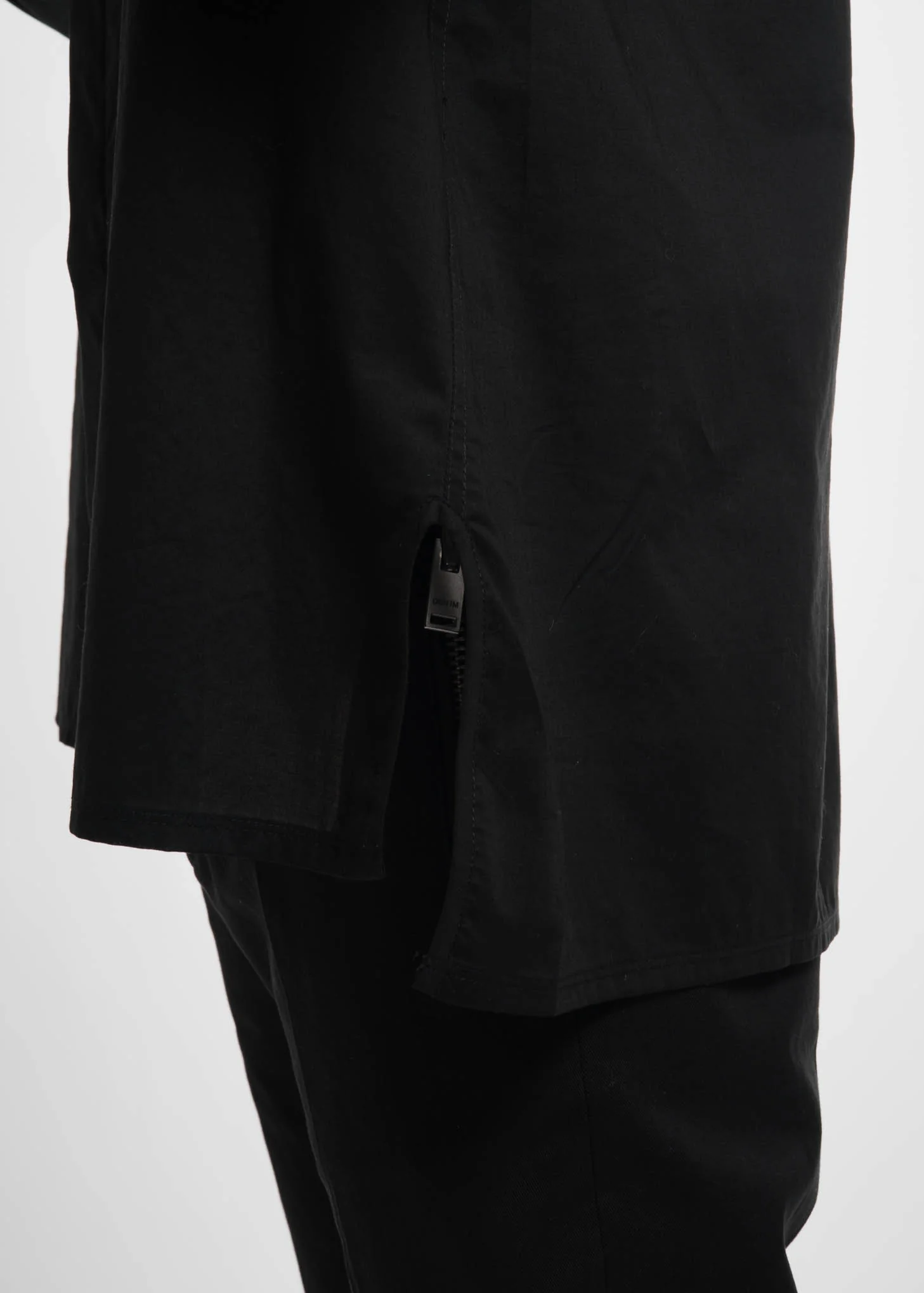 Black Cotton Monk V-Shirt - Image 6