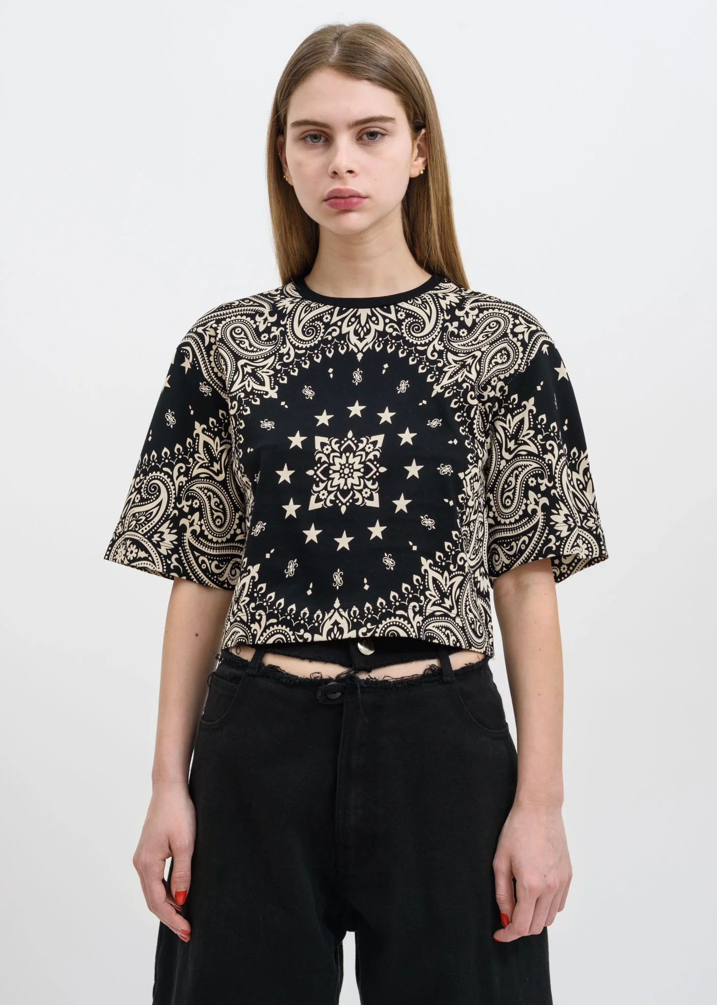 Black Crescent Bandana Top