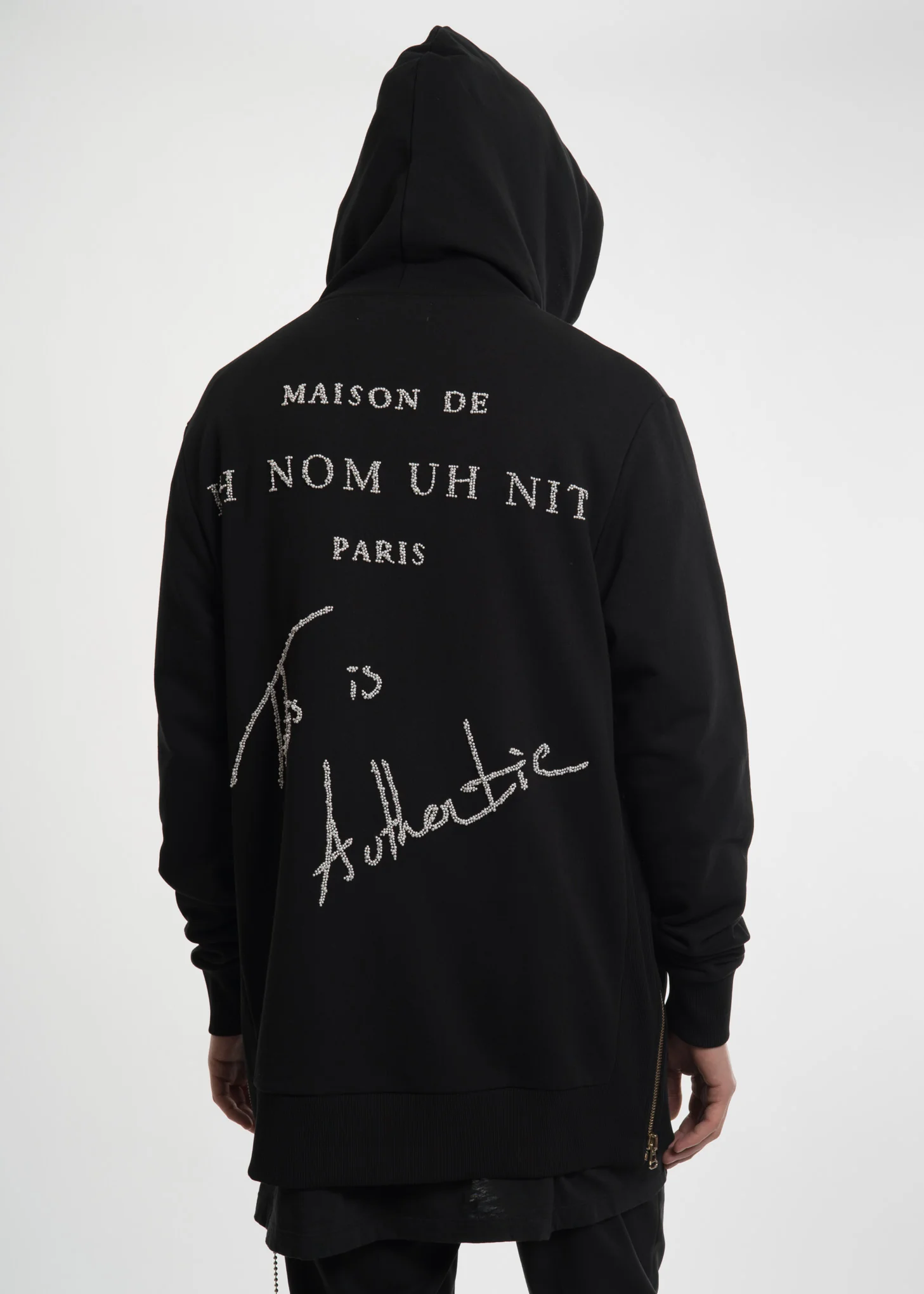 Black Crest Hoodie w/ Pearls - Image 2