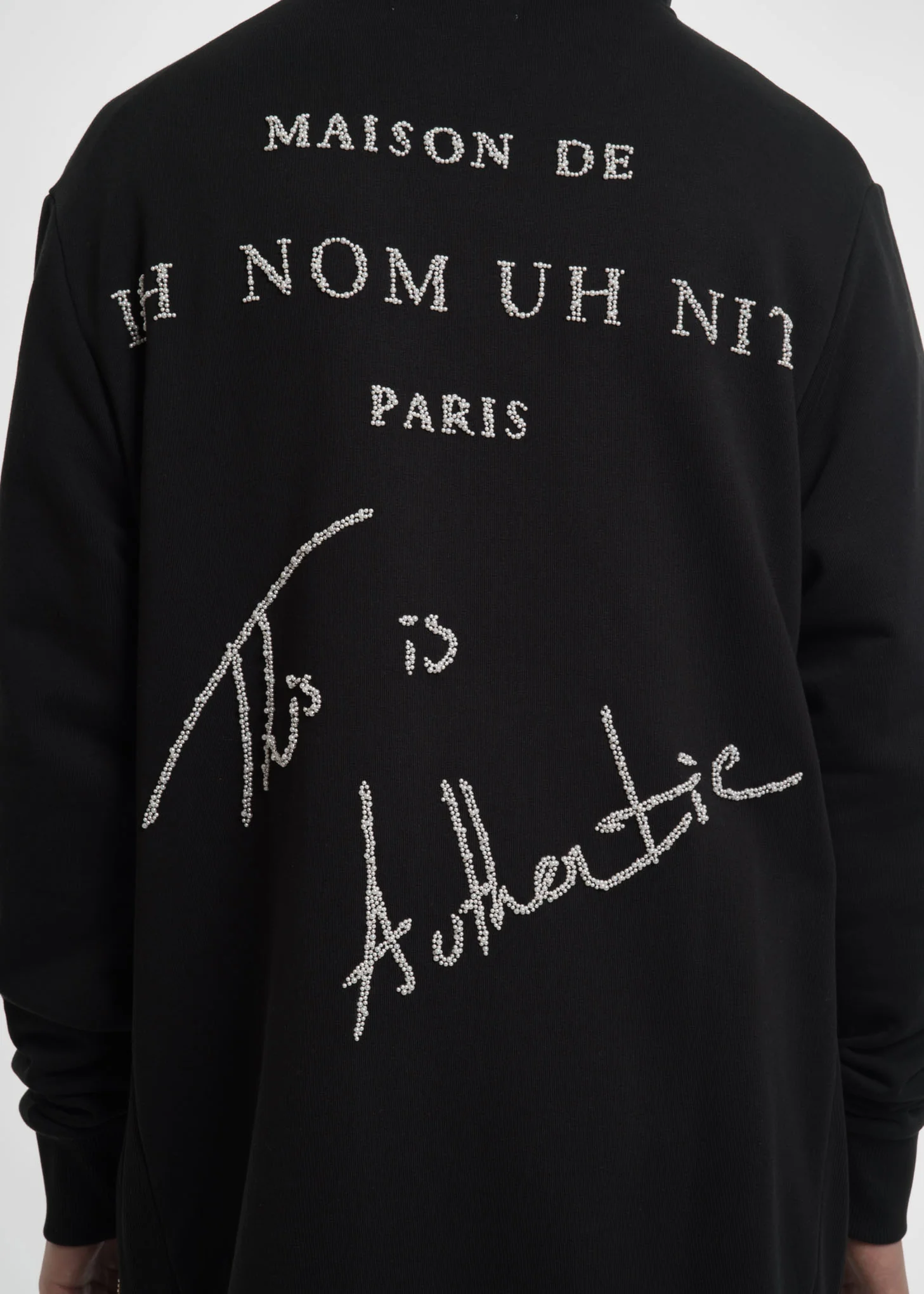 Black Crest Hoodie w/ Pearls - Image 4