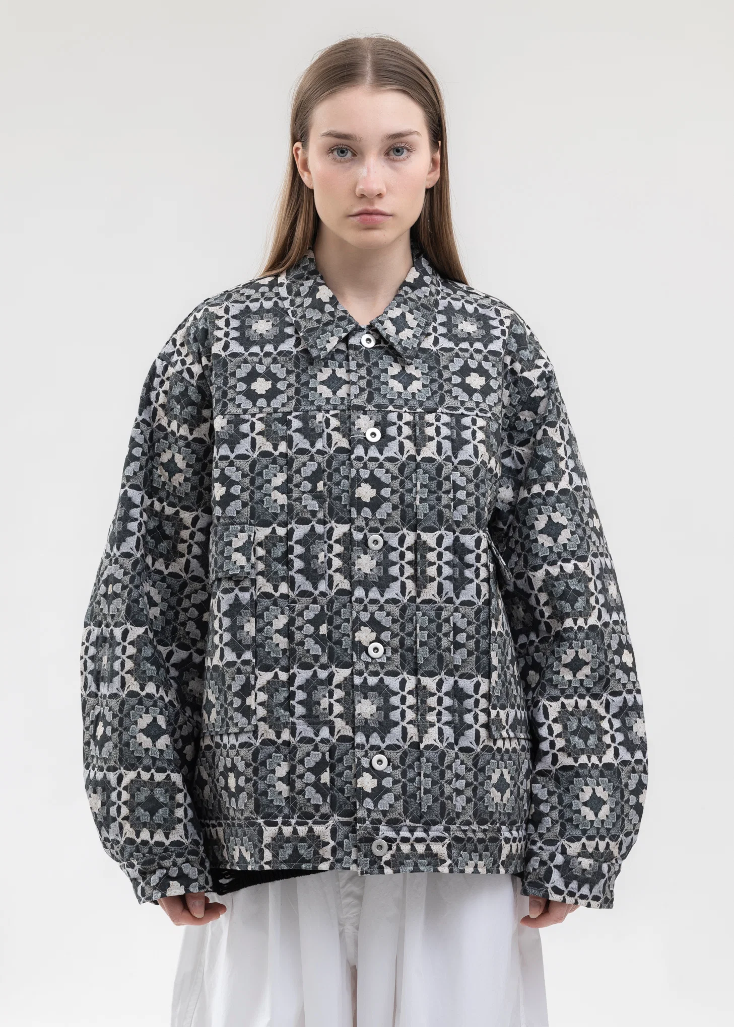 Black CROCHET QUILT 2nd BLOUSON