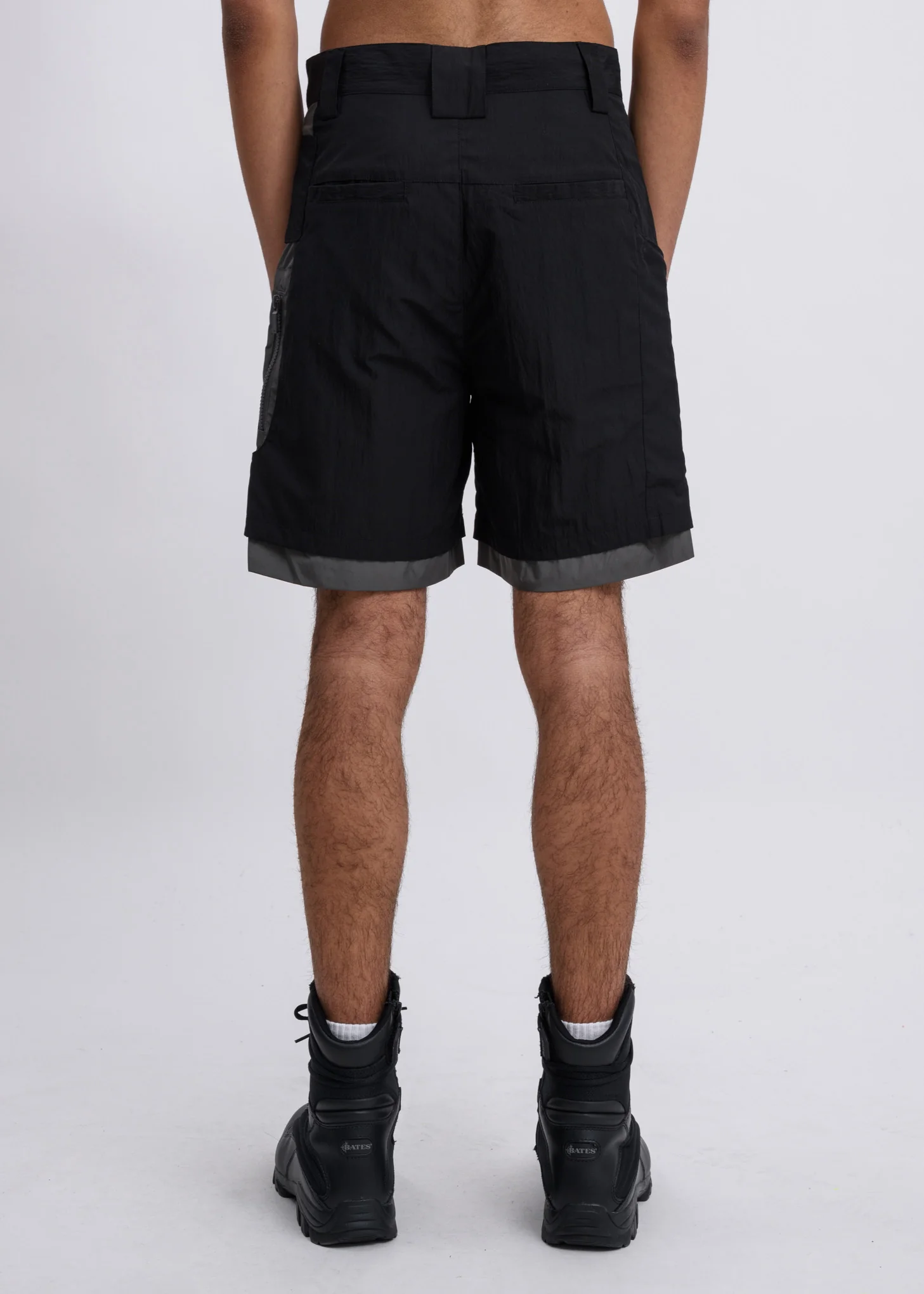 Black Crooked Double Layered Tactical Shorts - Image 2