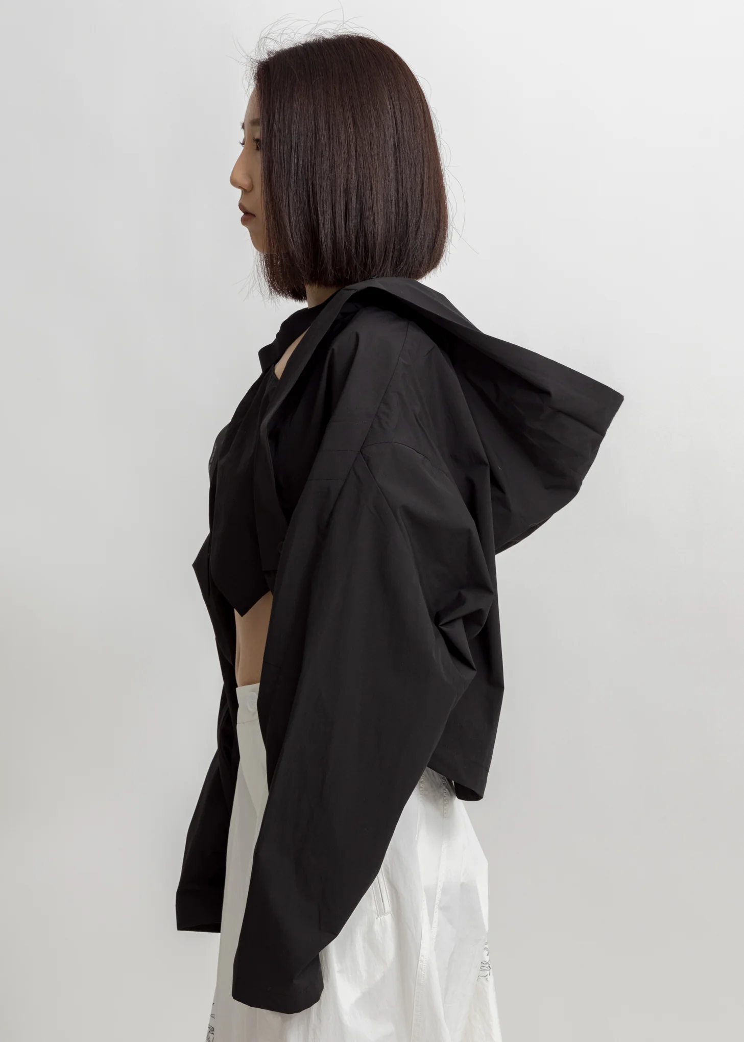 Black Cropped Blouson - Image 2