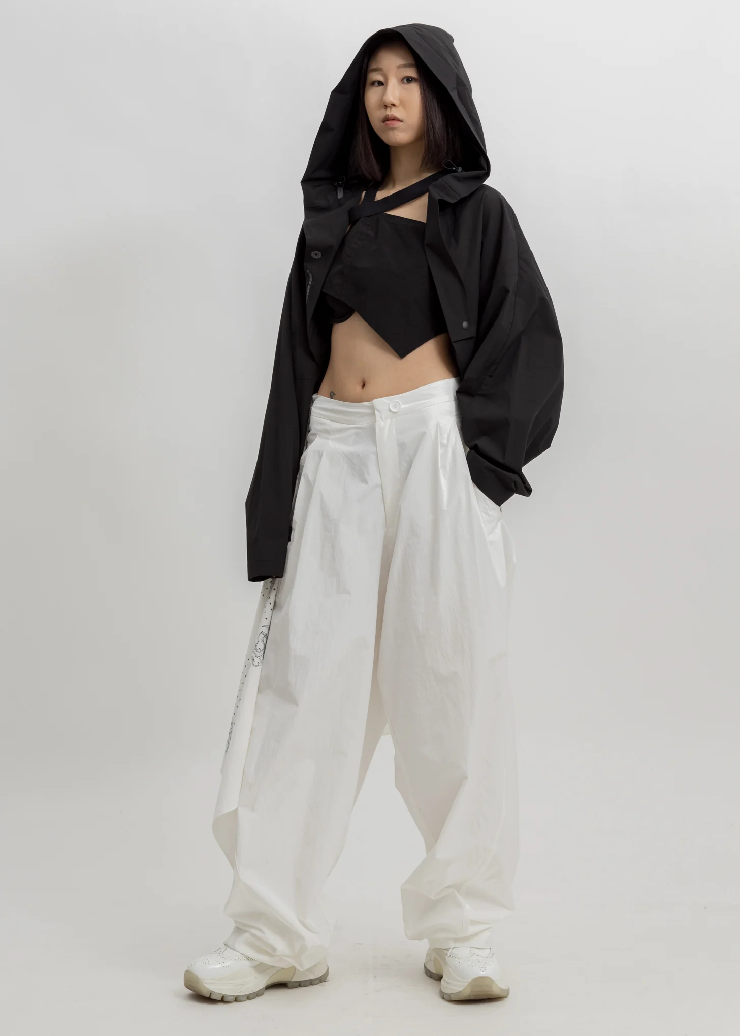 Black Cropped Blouson - Image 5