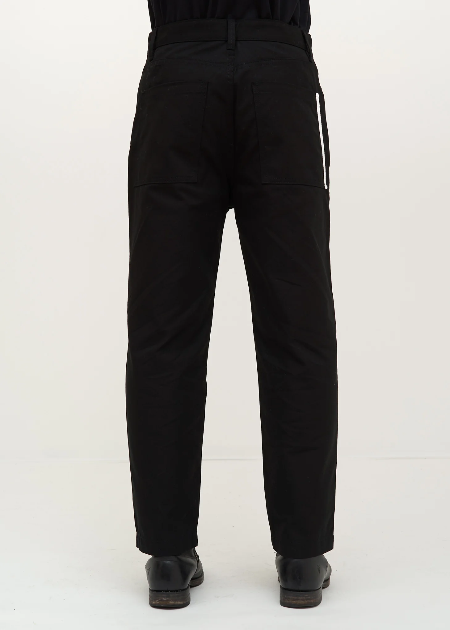 Black Cropped Canvas Pant - Image 3