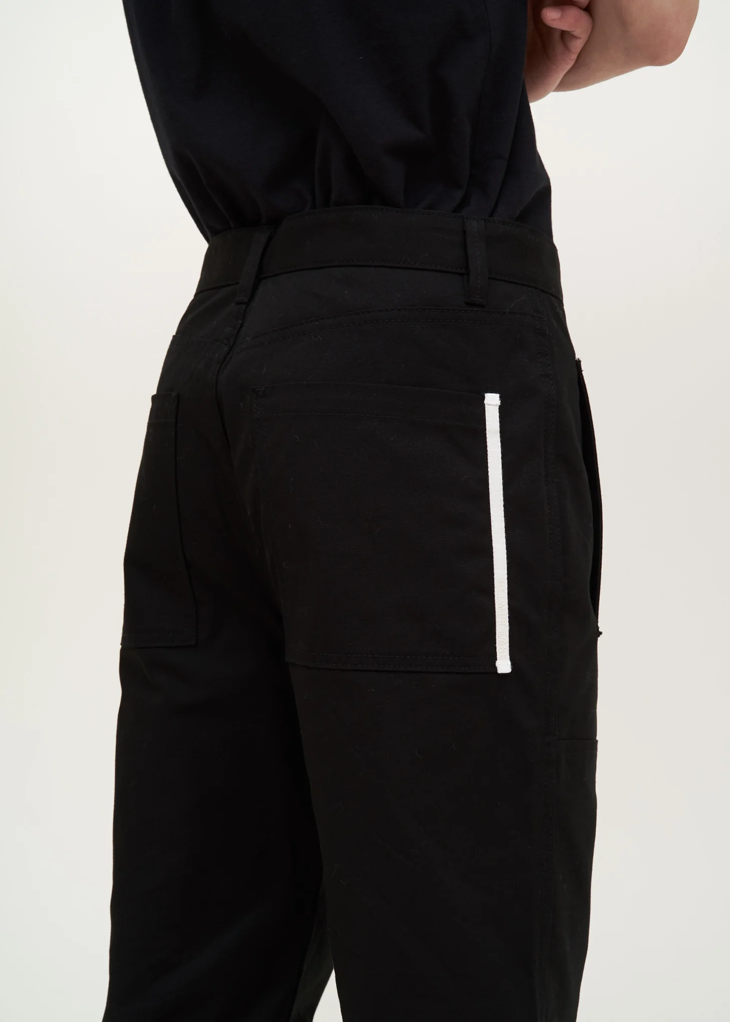 Black Cropped Canvas Pant - Image 4