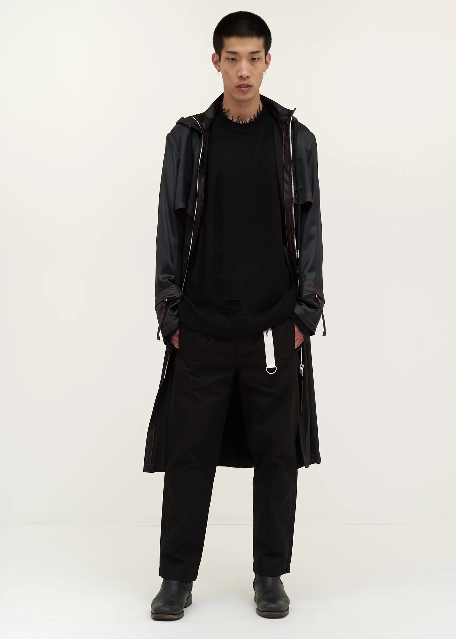 Black Cropped Canvas Pant - Image 7