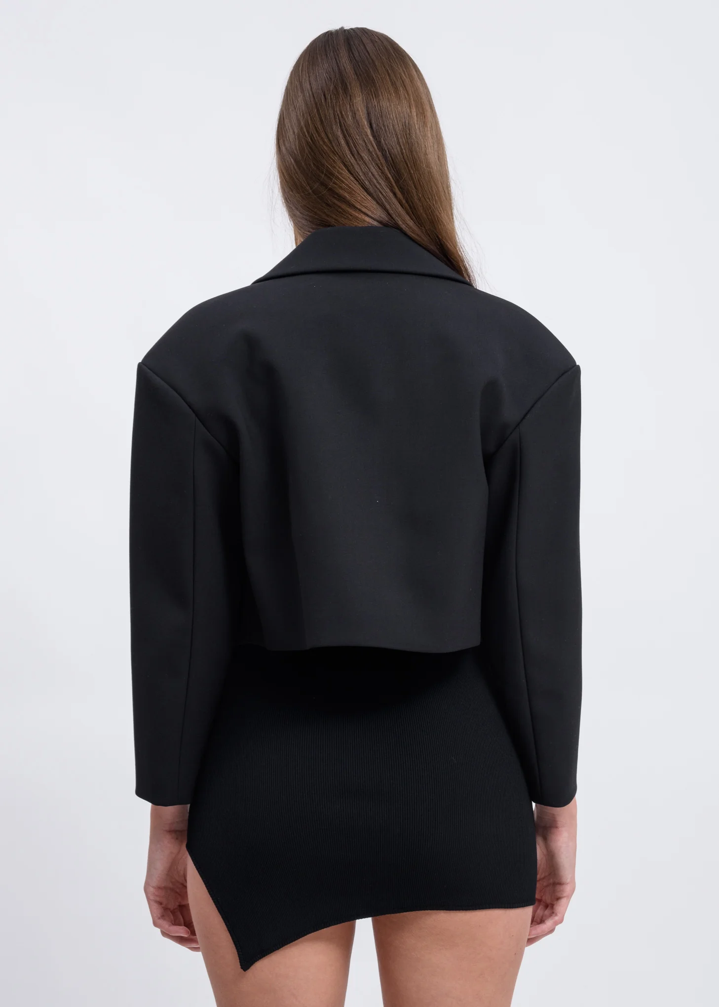 Black Cropped Smoker's Jacket - Image 3