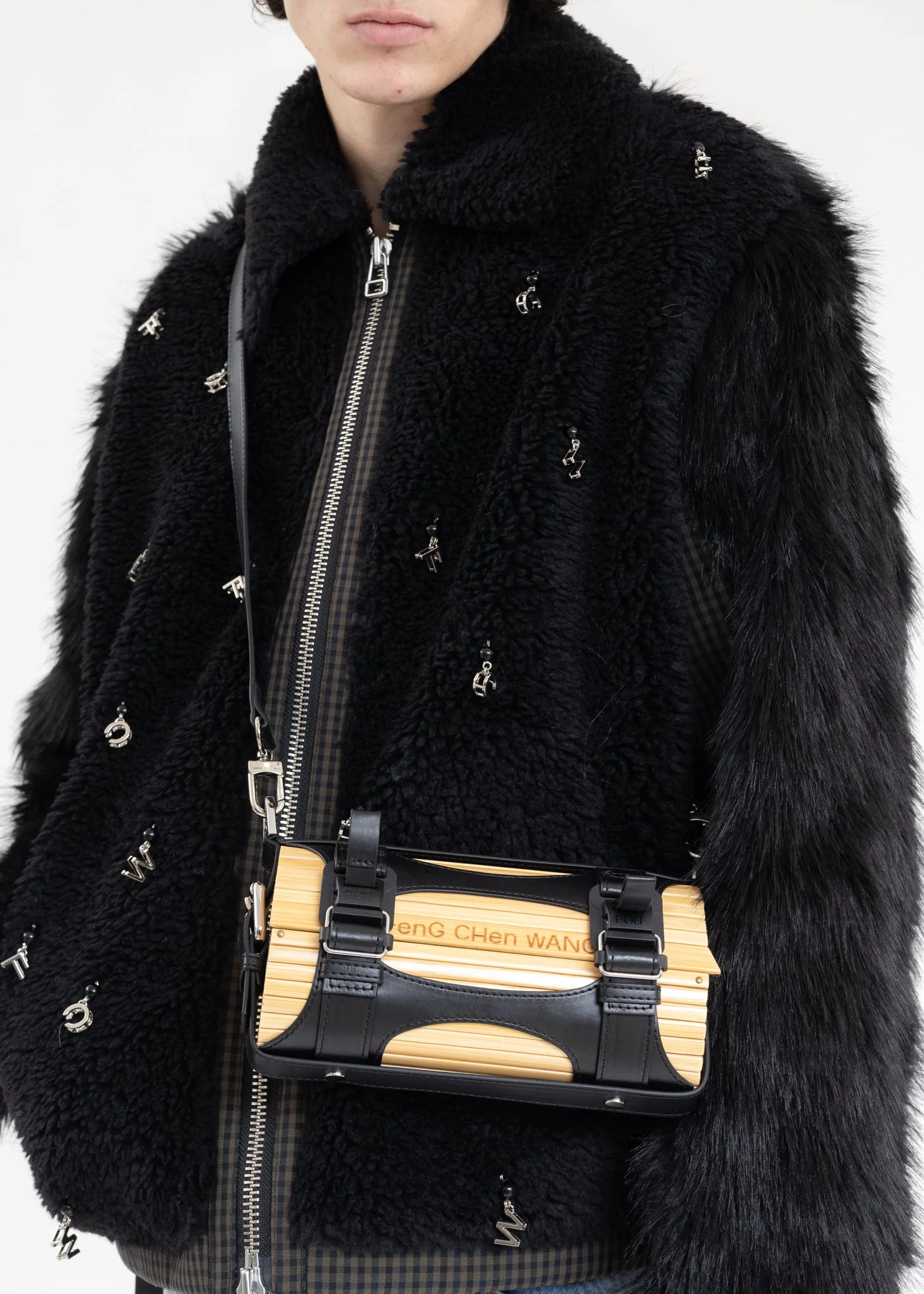 Black Cross Big Bamboo Bag - Image 6