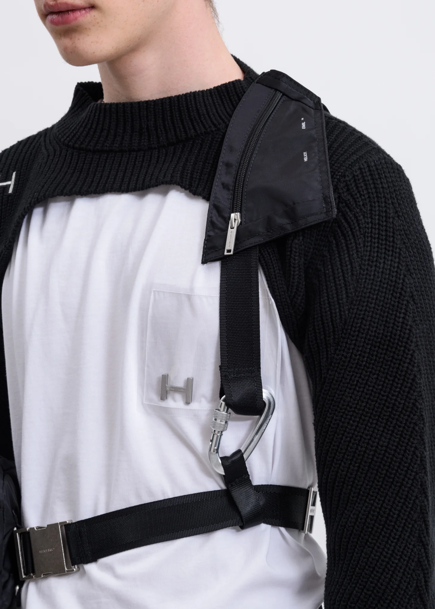 Black Cross Body Bag w. Belt - Image 3