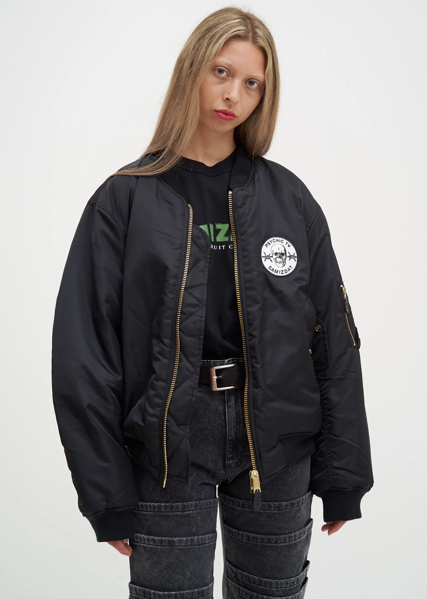 Black Cross Bomber Jacket