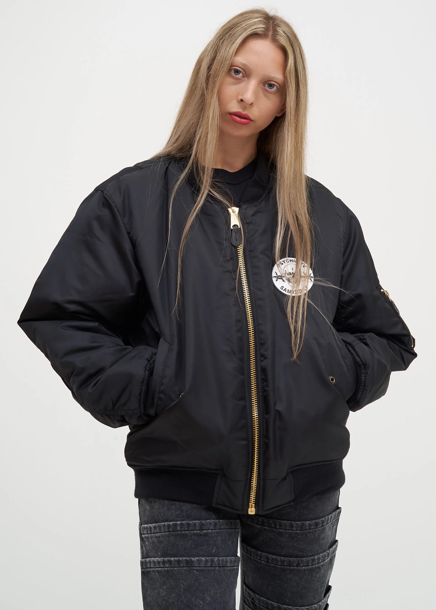 Black Cross Bomber Jacket - Image 3
