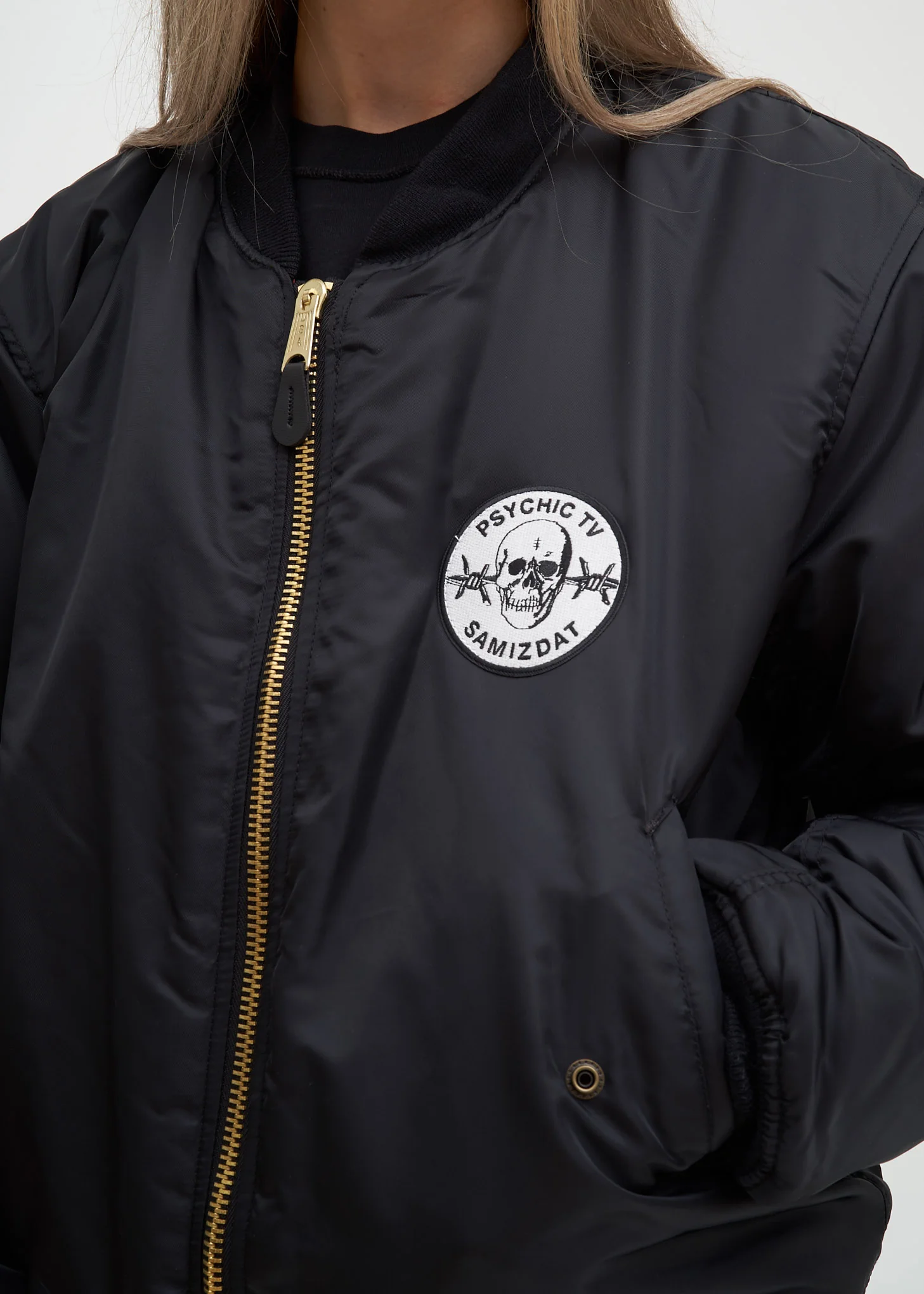 Black Cross Bomber Jacket - Image 5