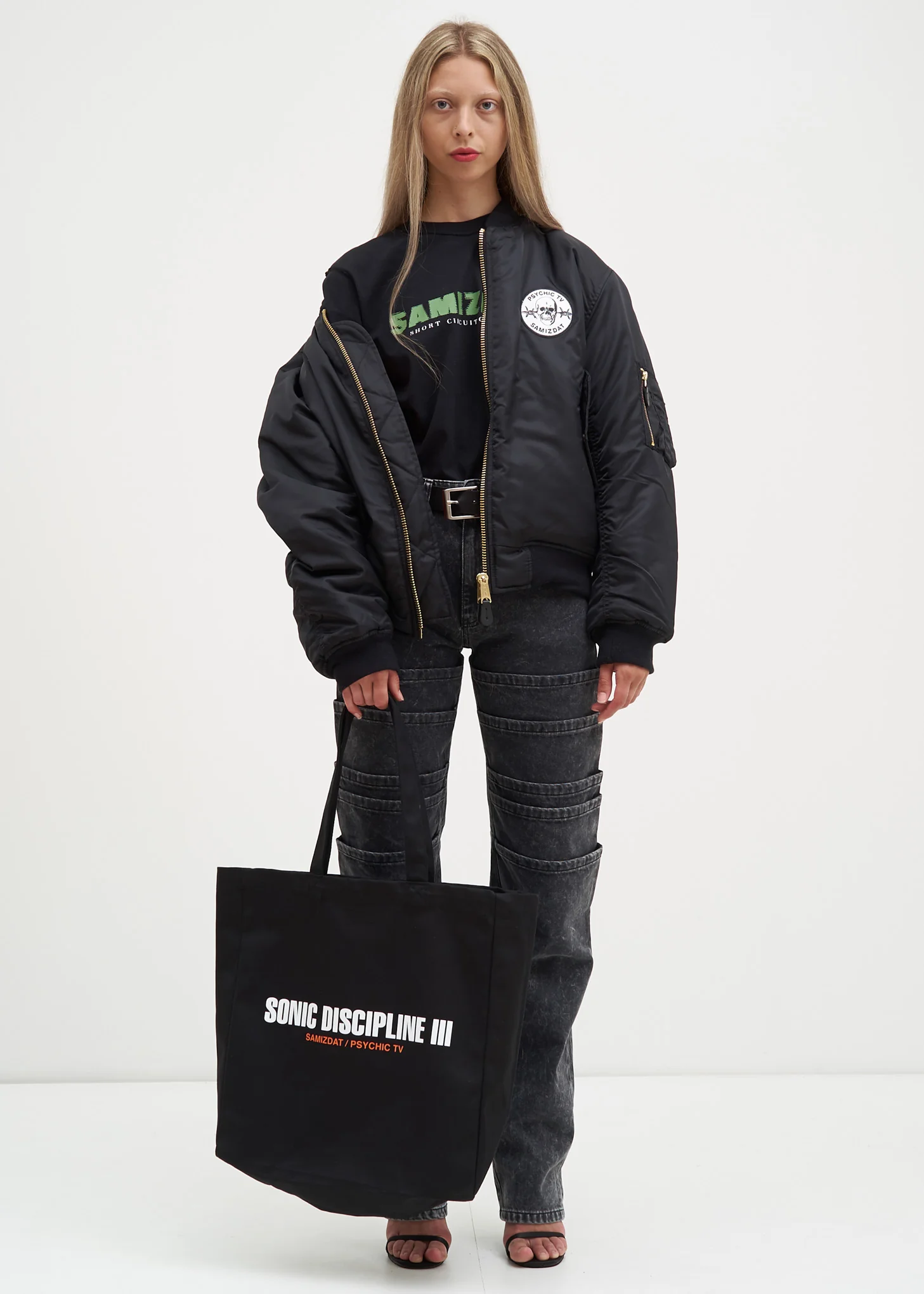 Black Cross Bomber Jacket - Image 6
