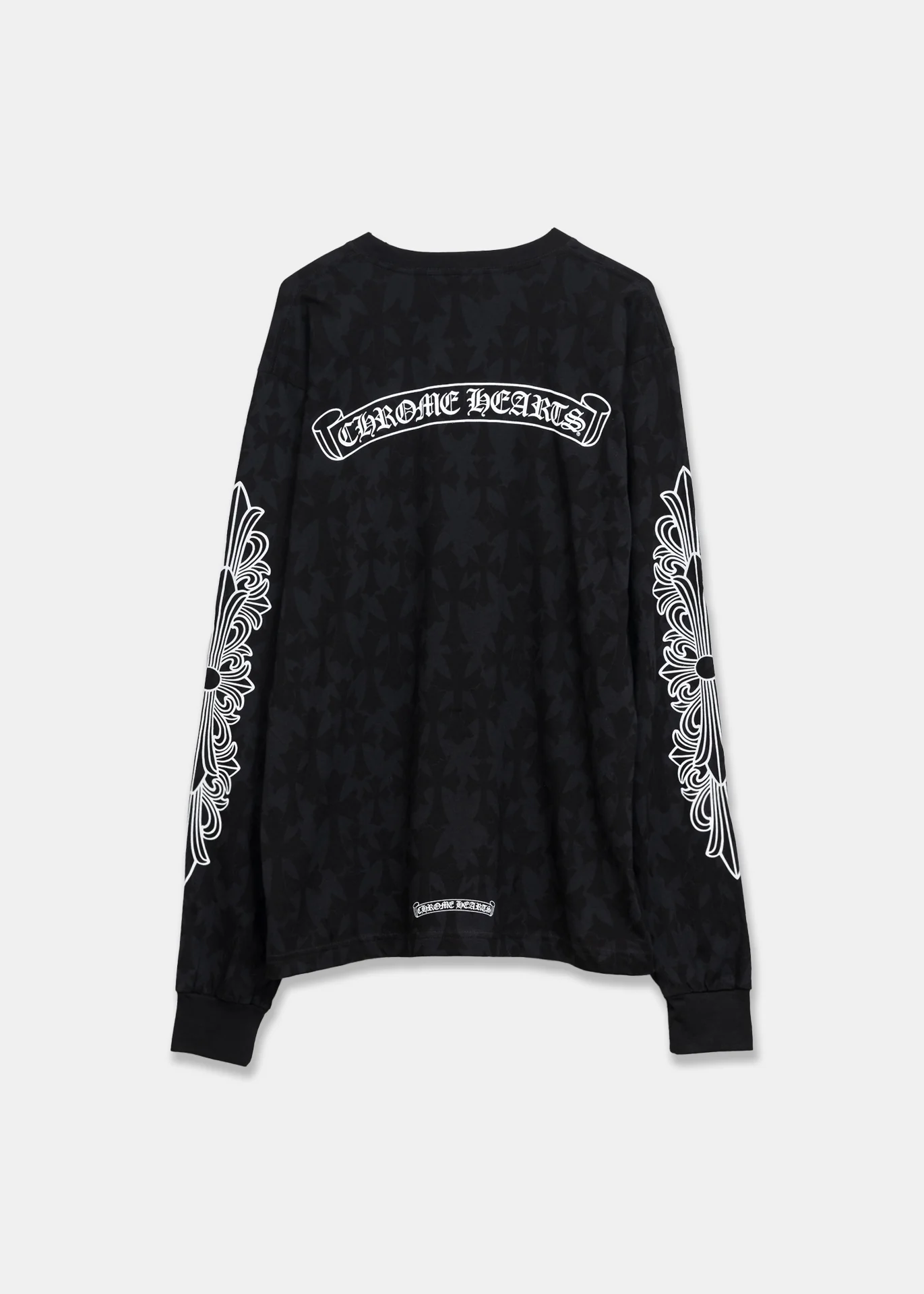 Black Cross Camo Chrome Hearts Logo Long Sleeve T-Shirt - Image 2