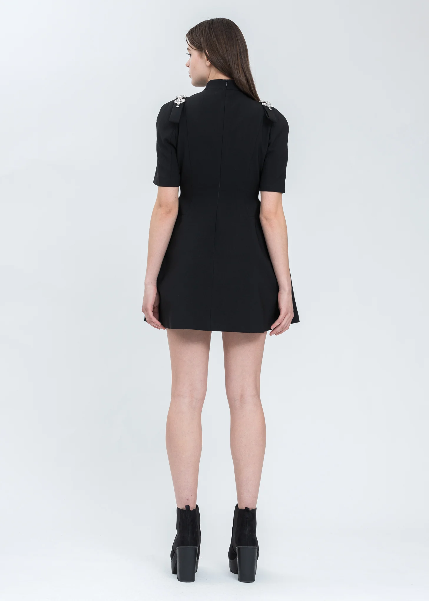 Black Crystal Qipao Dress - Image 3