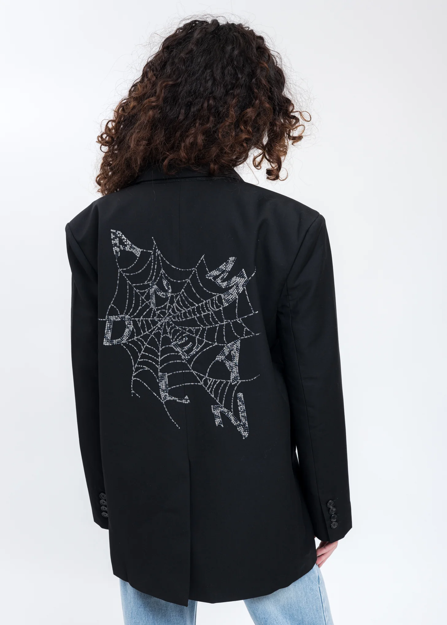 Black Crystal Spider Cob Blazer - Image 2