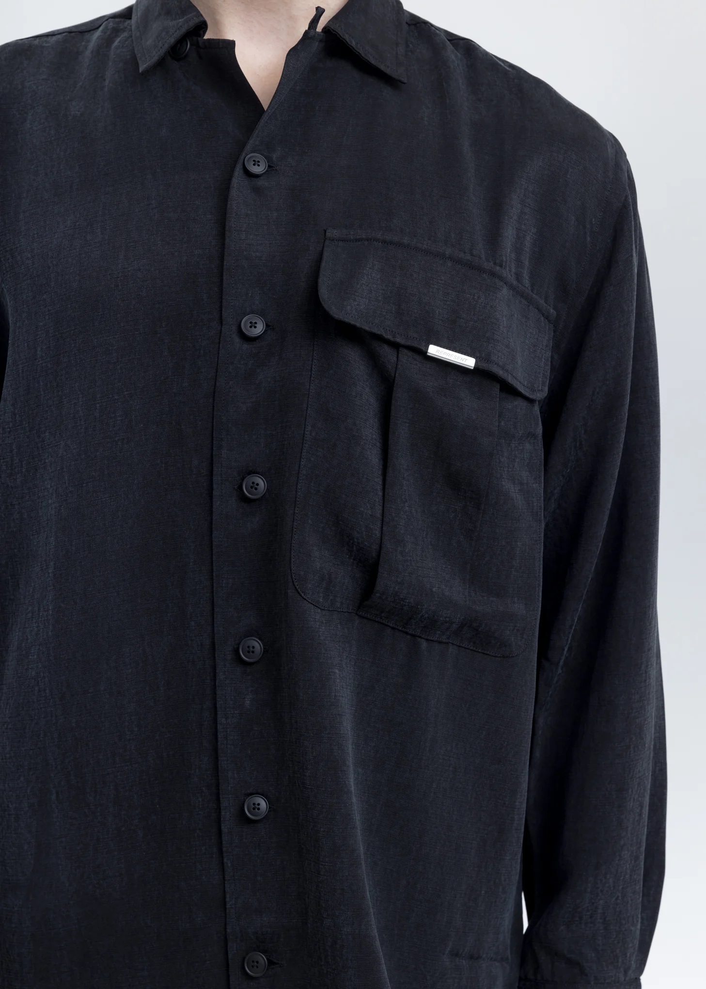 Black Cupro Dragoni Overshirt - Image 5