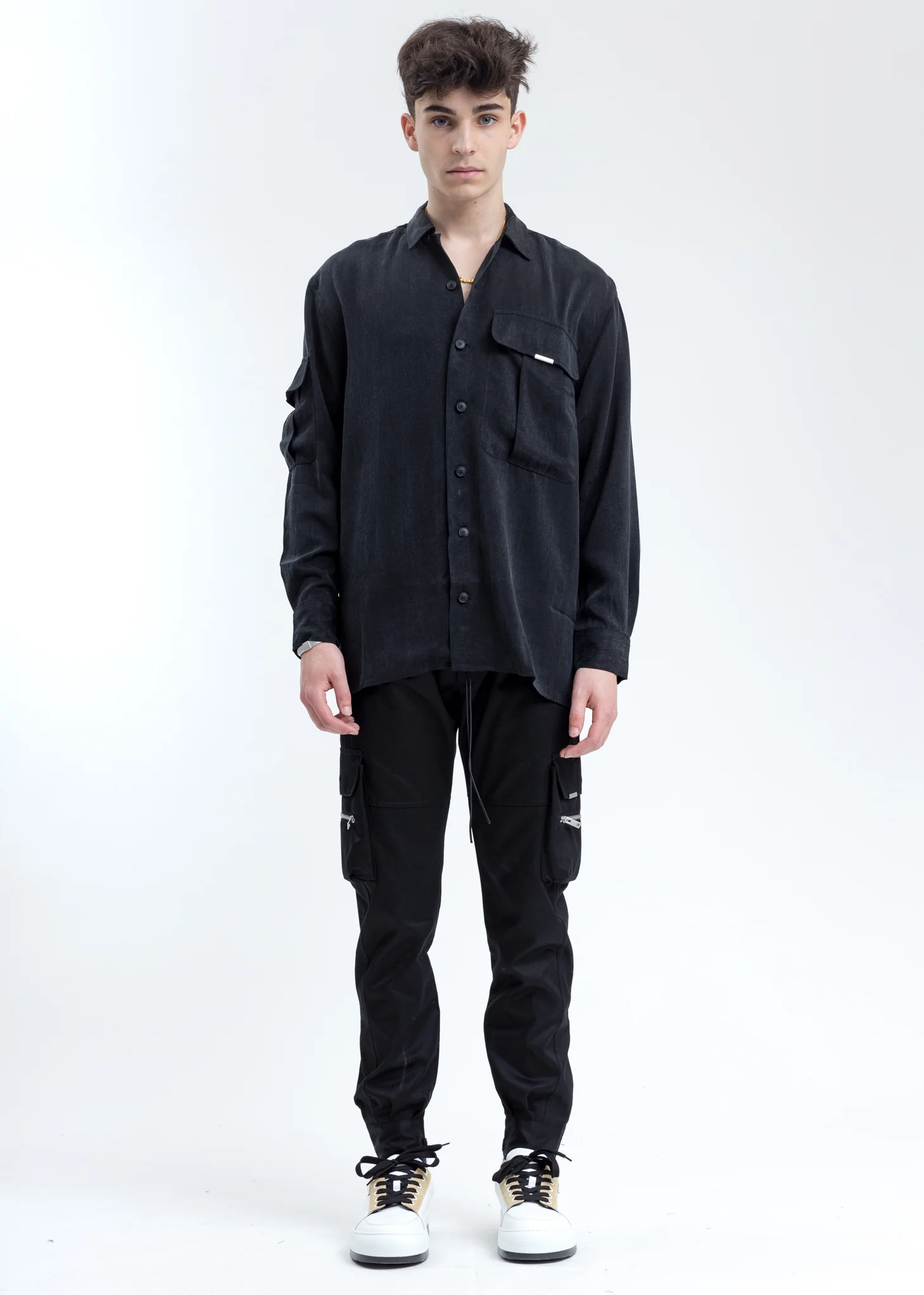 Black Cupro Dragoni Overshirt - Image 6