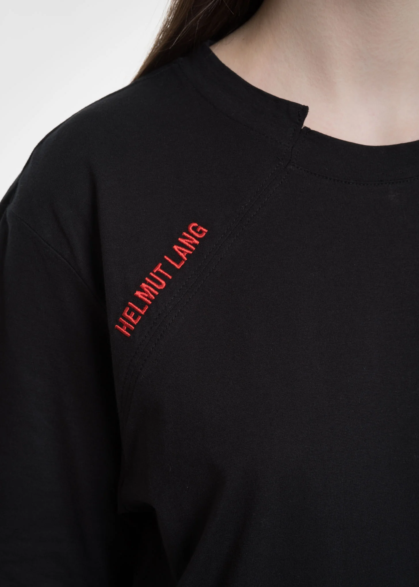 Black Cut Neck T-Shirt - Image 5