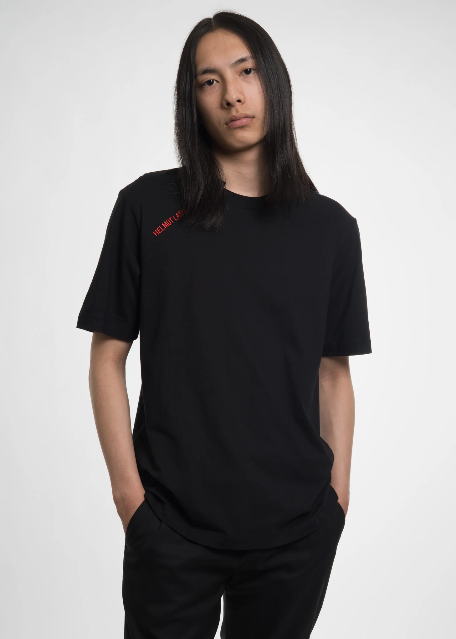 Black Cut Neck T-Shirt - Image 2